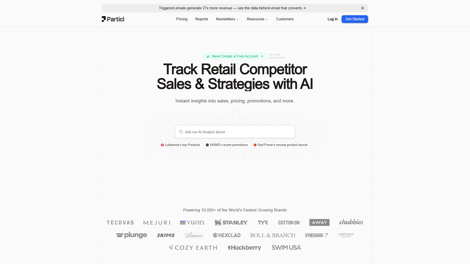 Particl — Competitor Tracking Platform — интерфейс нейросети Particl — Competitor Tracking Platform — интерфейс нейросети