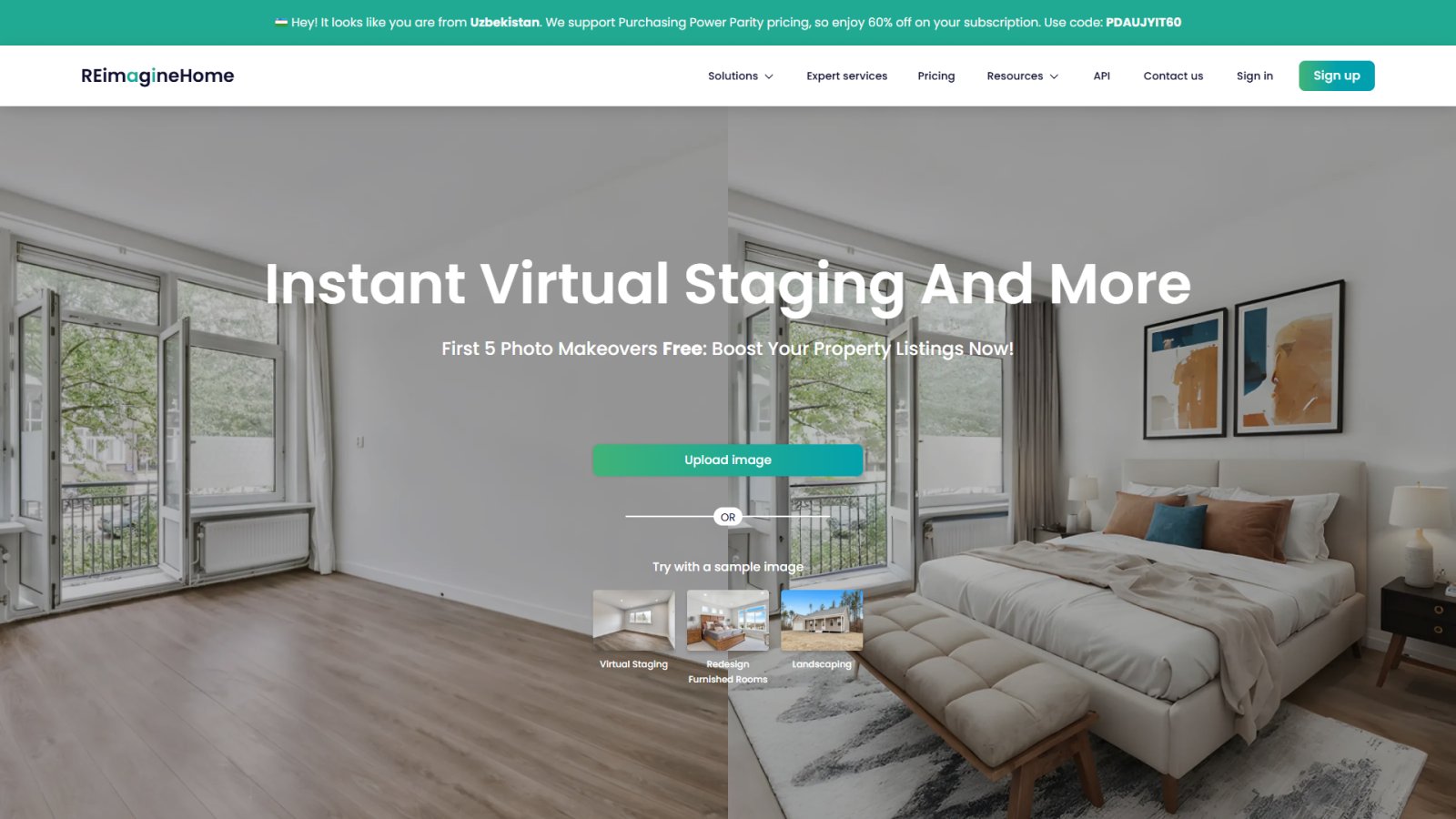REimagine Home нейросеть Главная страница