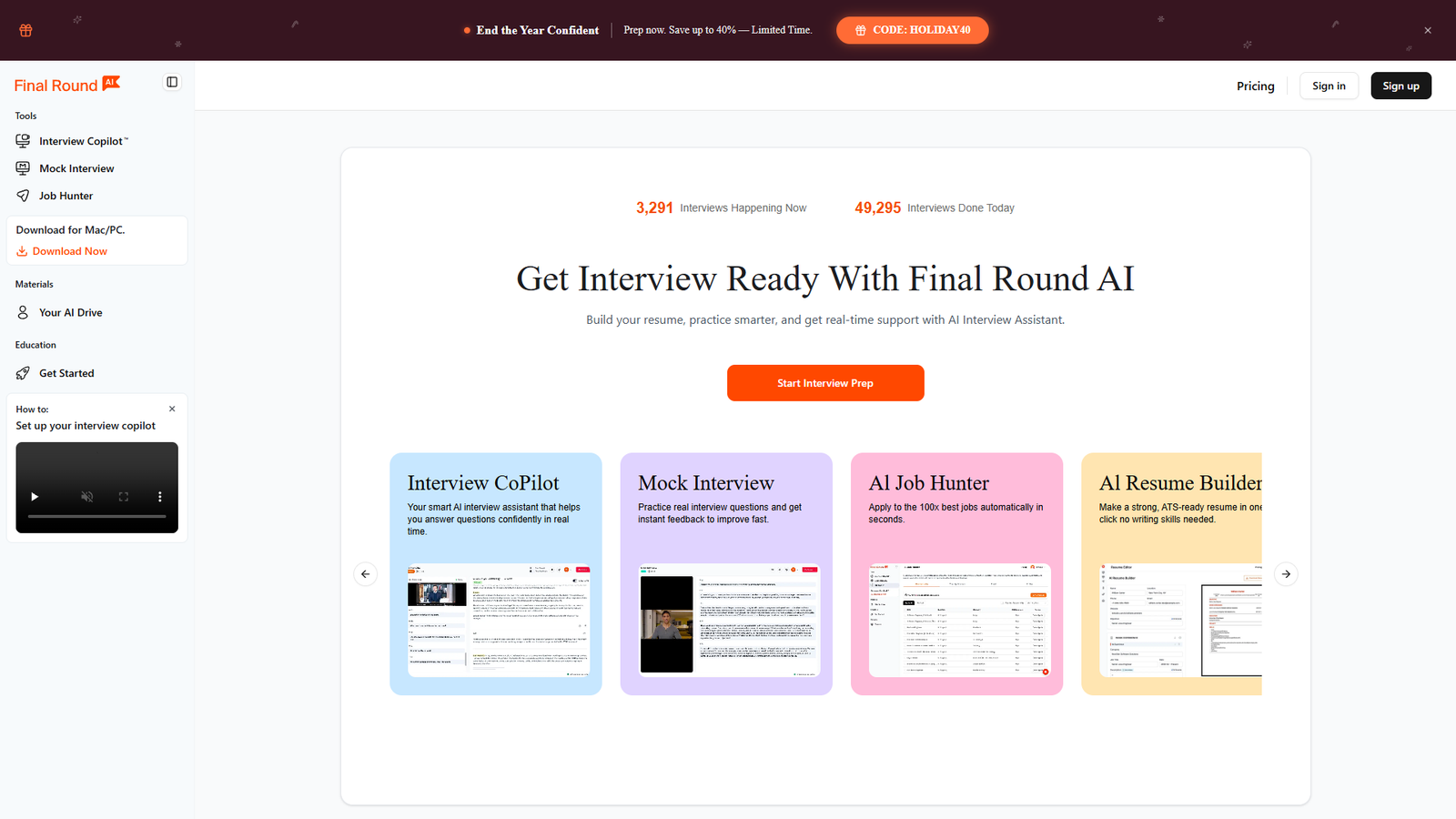 Final Round AI — интерфейс нейросети Final Round AI — интерфейс нейросети