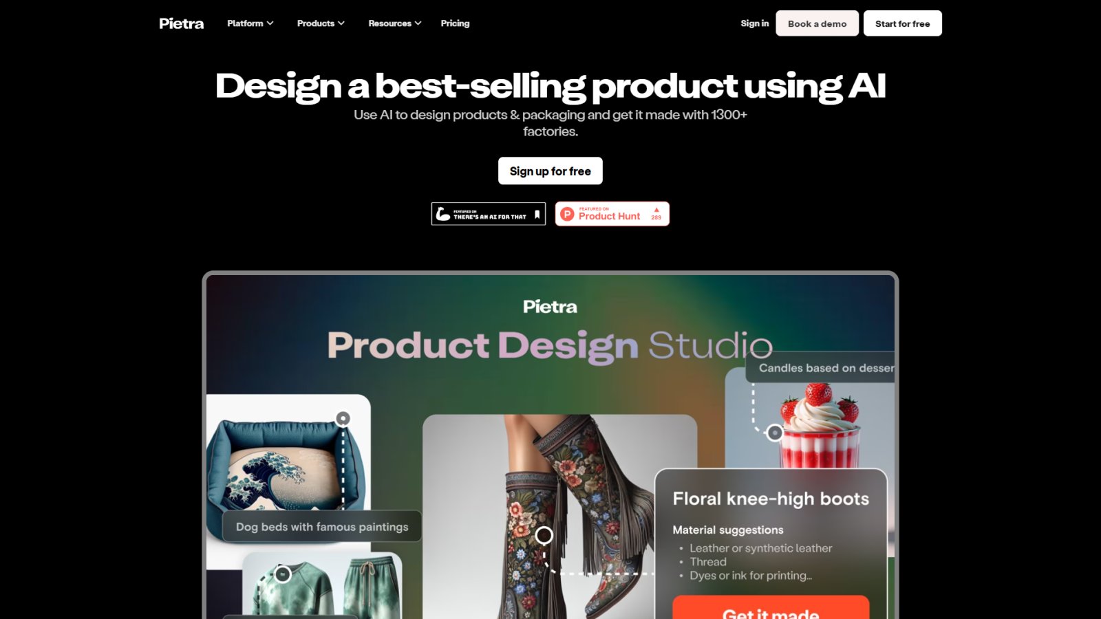 Product Design Studio нейросеть Главная страница