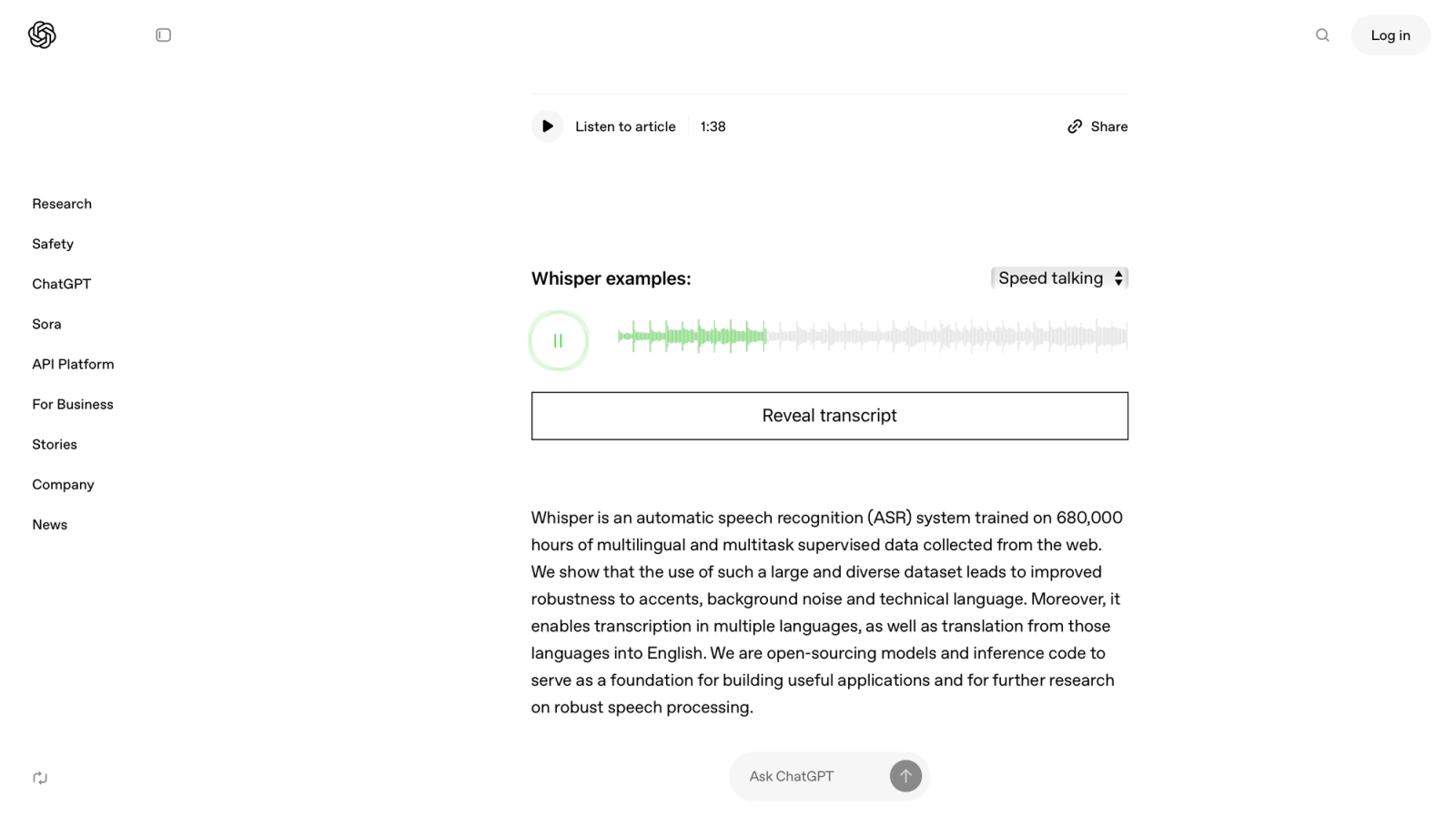Whisper Open AI Нейросеть