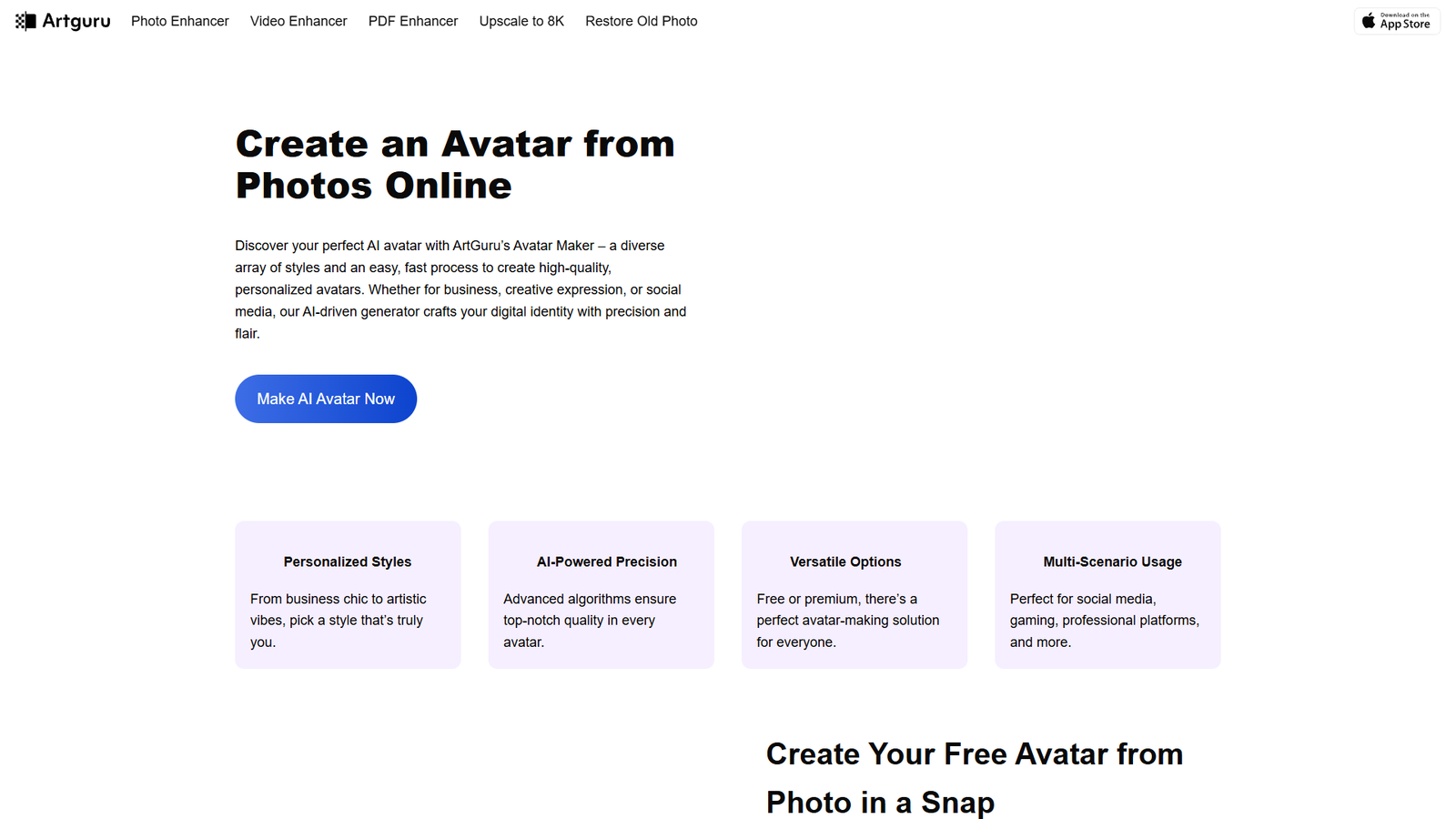 ArtGuru AI Avatar Maker — интерфейс нейросети ArtGuru AI Avatar Maker — интерфейс нейросети