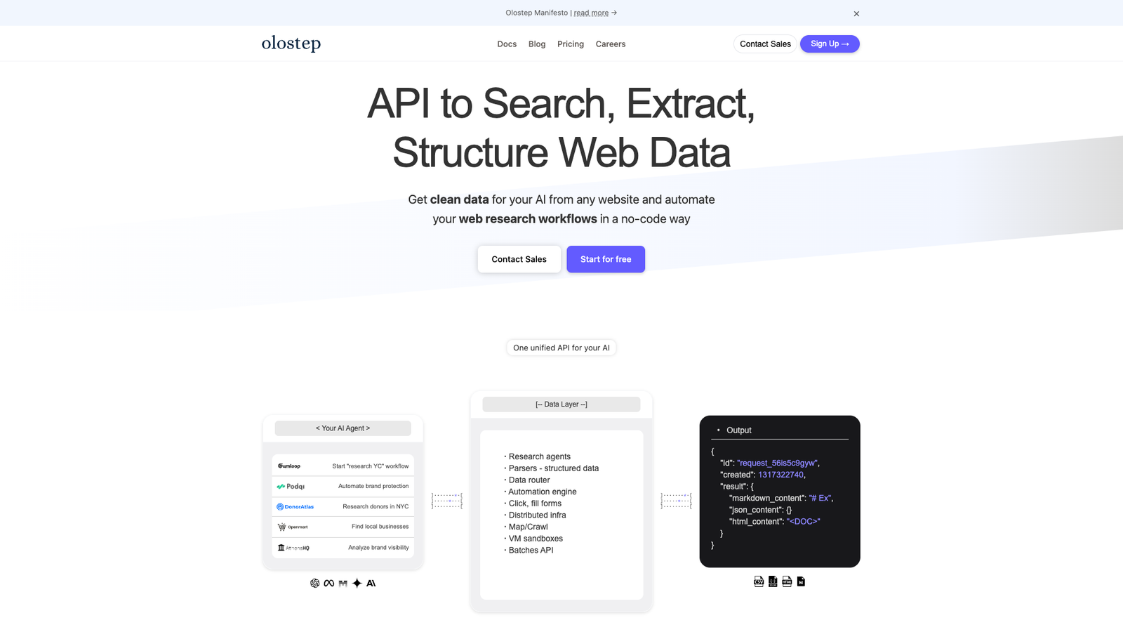 Olostep — интерфейс нейросети