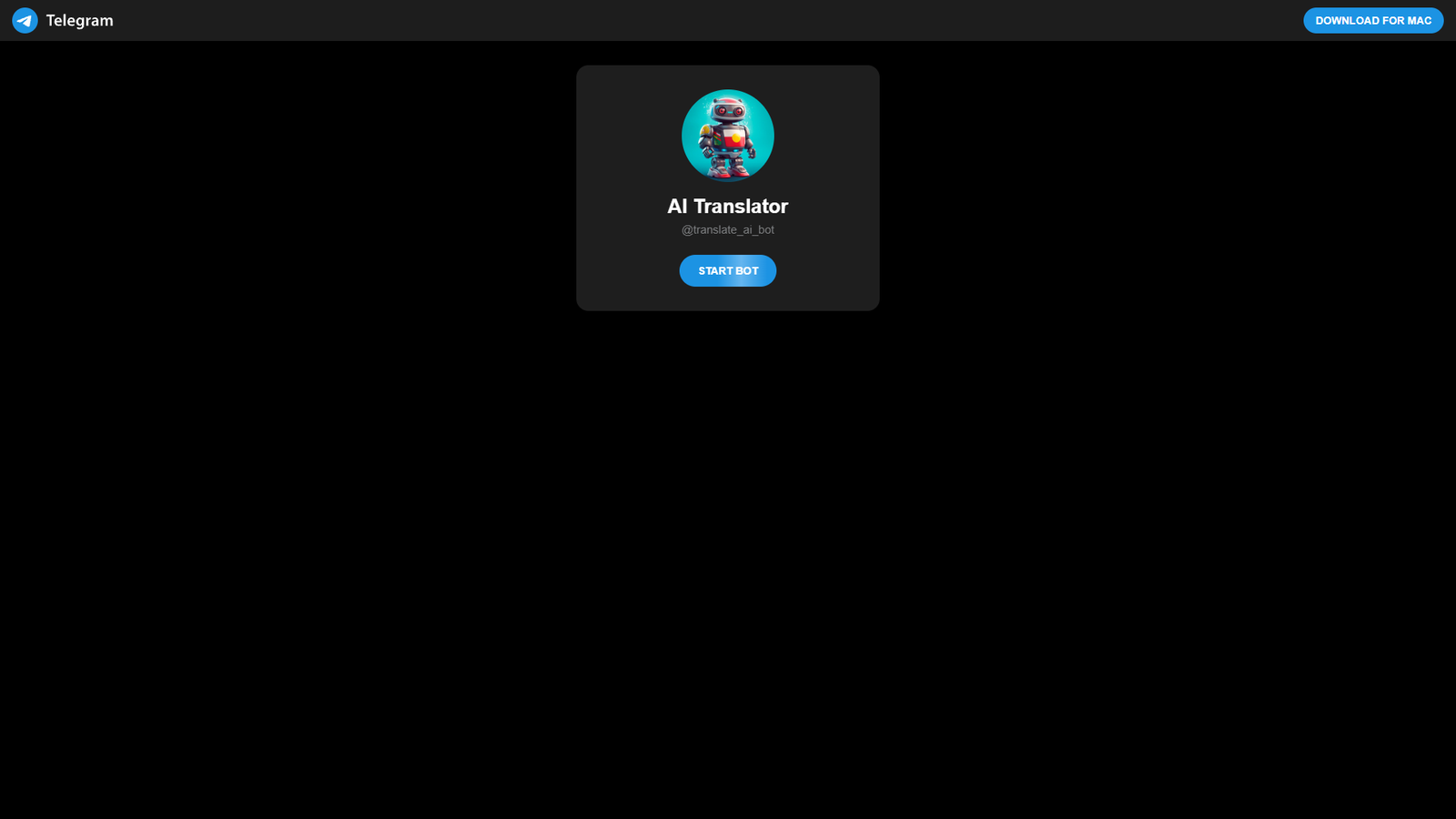 AI Translator @translate_ai_bot — интерфейс нейросети AI Translator @translate_ai_bot — интерфейс нейросети