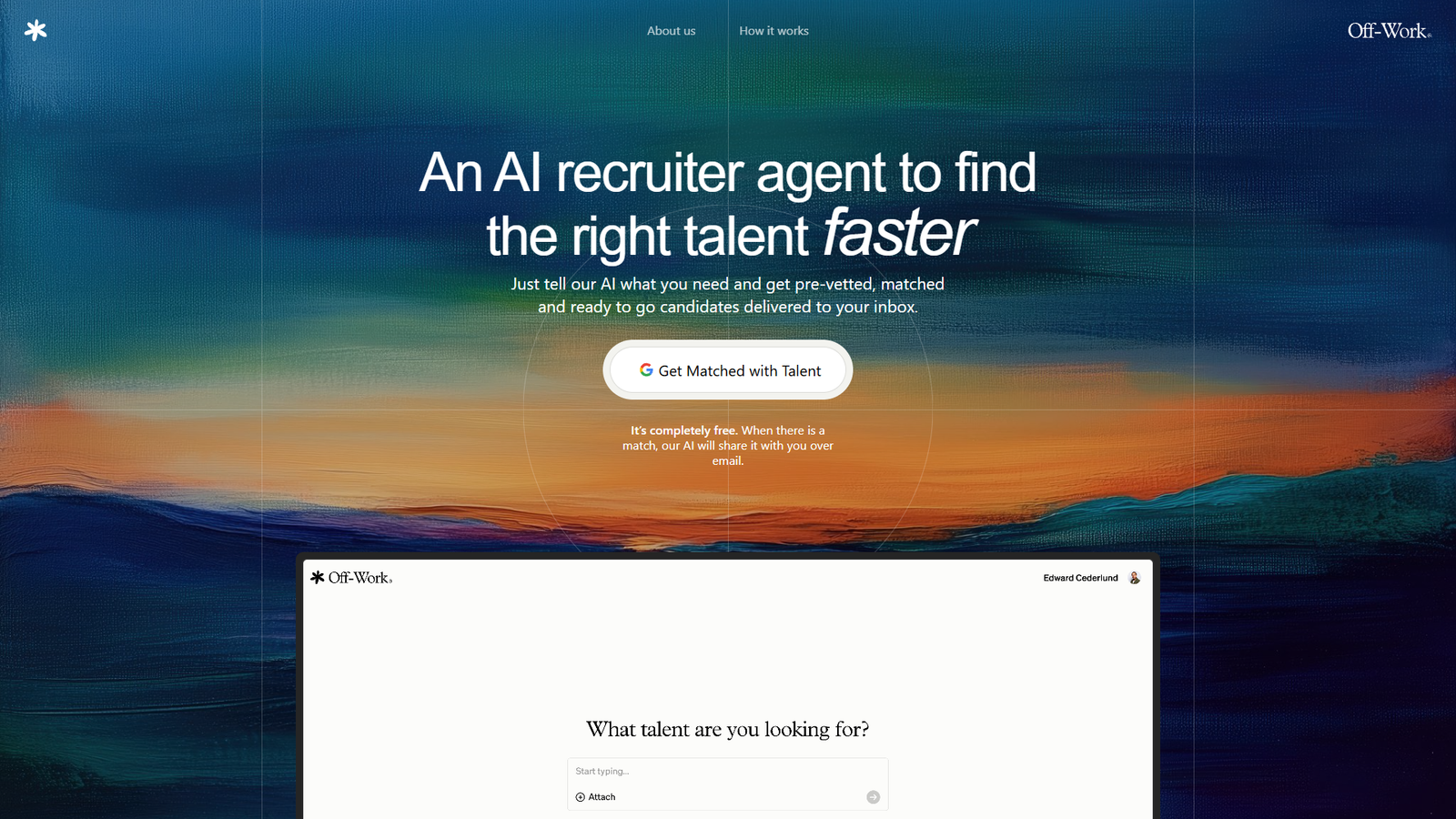 Off-Work AI Recruiter — интерфейс нейросети Off-Work AI Recruiter — интерфейс нейросети