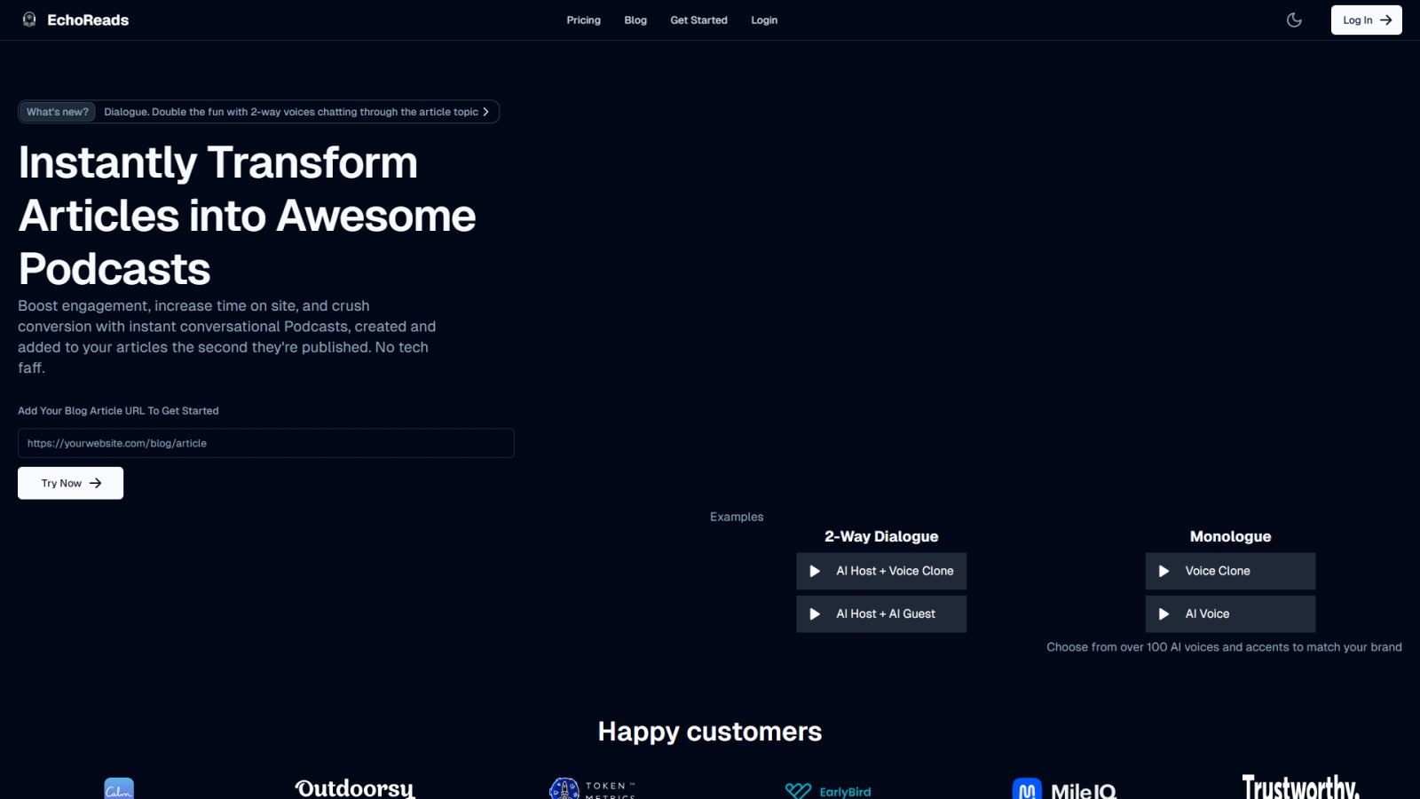 EchoReads нейросеть Главная страница