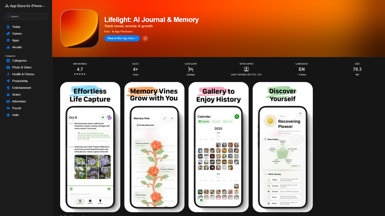 Lifelight AI Journal & Memory — интерфейс нейросети Lifelight AI Journal & Memory — интерфейс нейросети