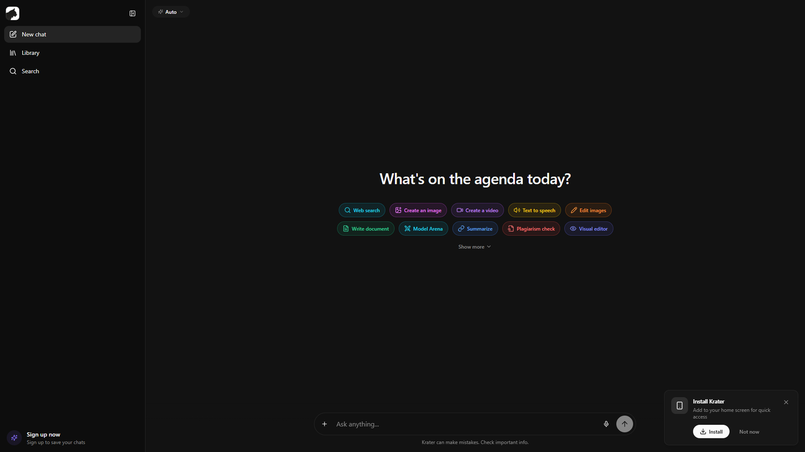 Krater AI Chat — интерфейс нейросети Krater AI Chat — интерфейс нейросети