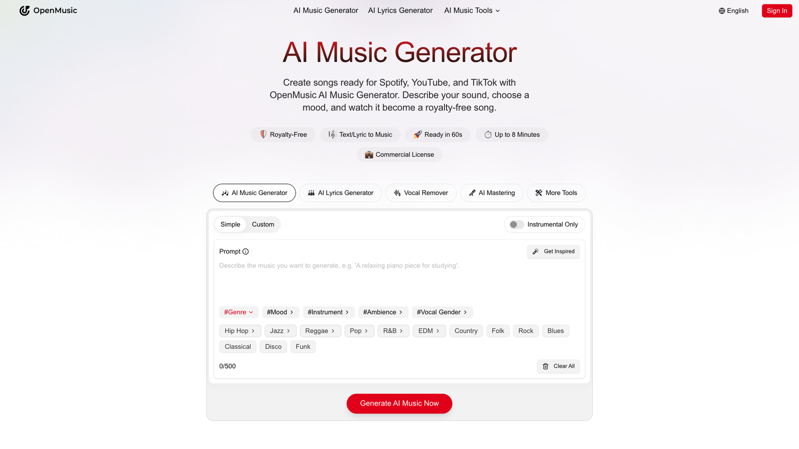 OpenMusic AI — интерфейс нейросети OpenMusic AI — интерфейс нейросети