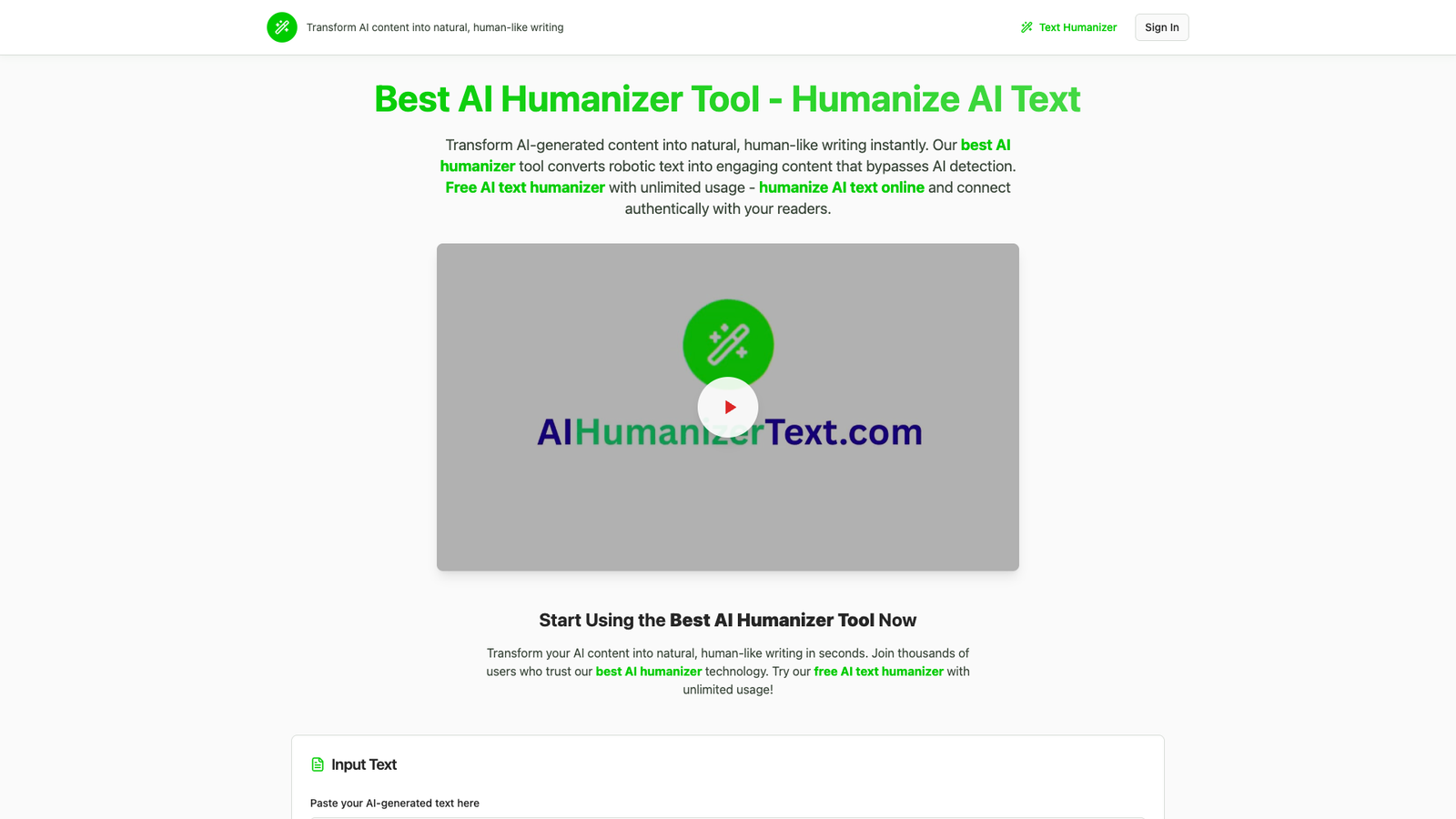 AI Humanizer Text — интерфейс нейросети AI Humanizer Text — интерфейс нейросети