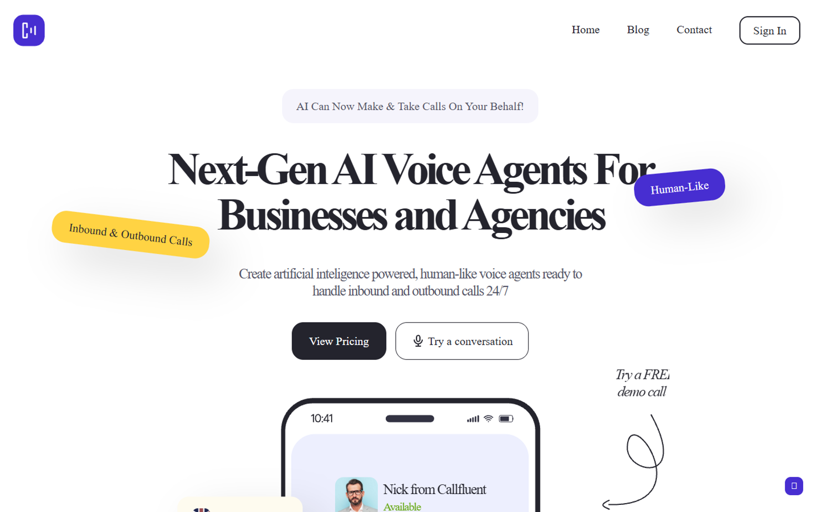 CallFluent AI — интерфейс нейросети CallFluent AI — интерфейс нейросети