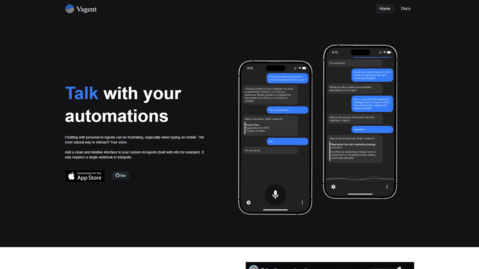 Vagent — интерфейс нейросети Vagent — интерфейс нейросети