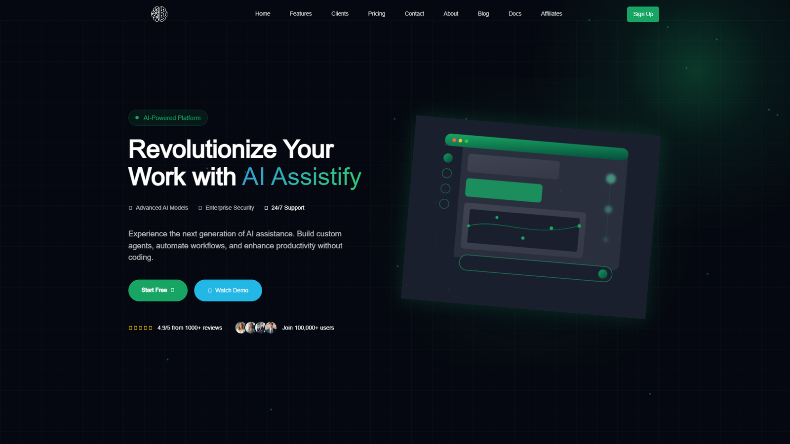 AI Assistify — интерфейс нейросети AI Assistify — интерфейс нейросети