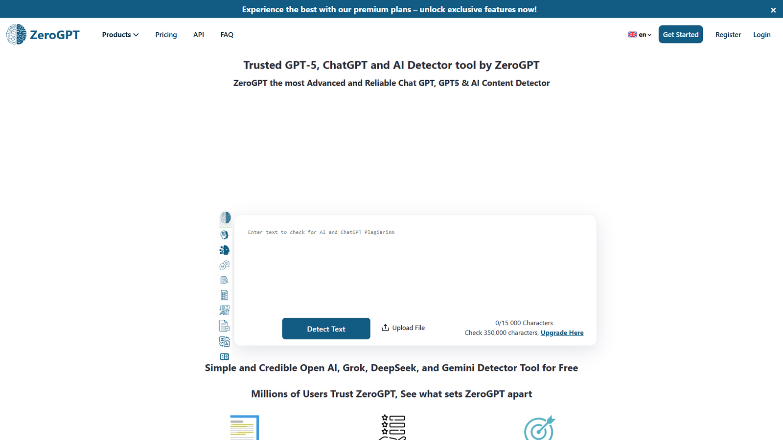 ZeroGPT AI Detector — интерфейс нейросети ZeroGPT AI Detector — интерфейс нейросети