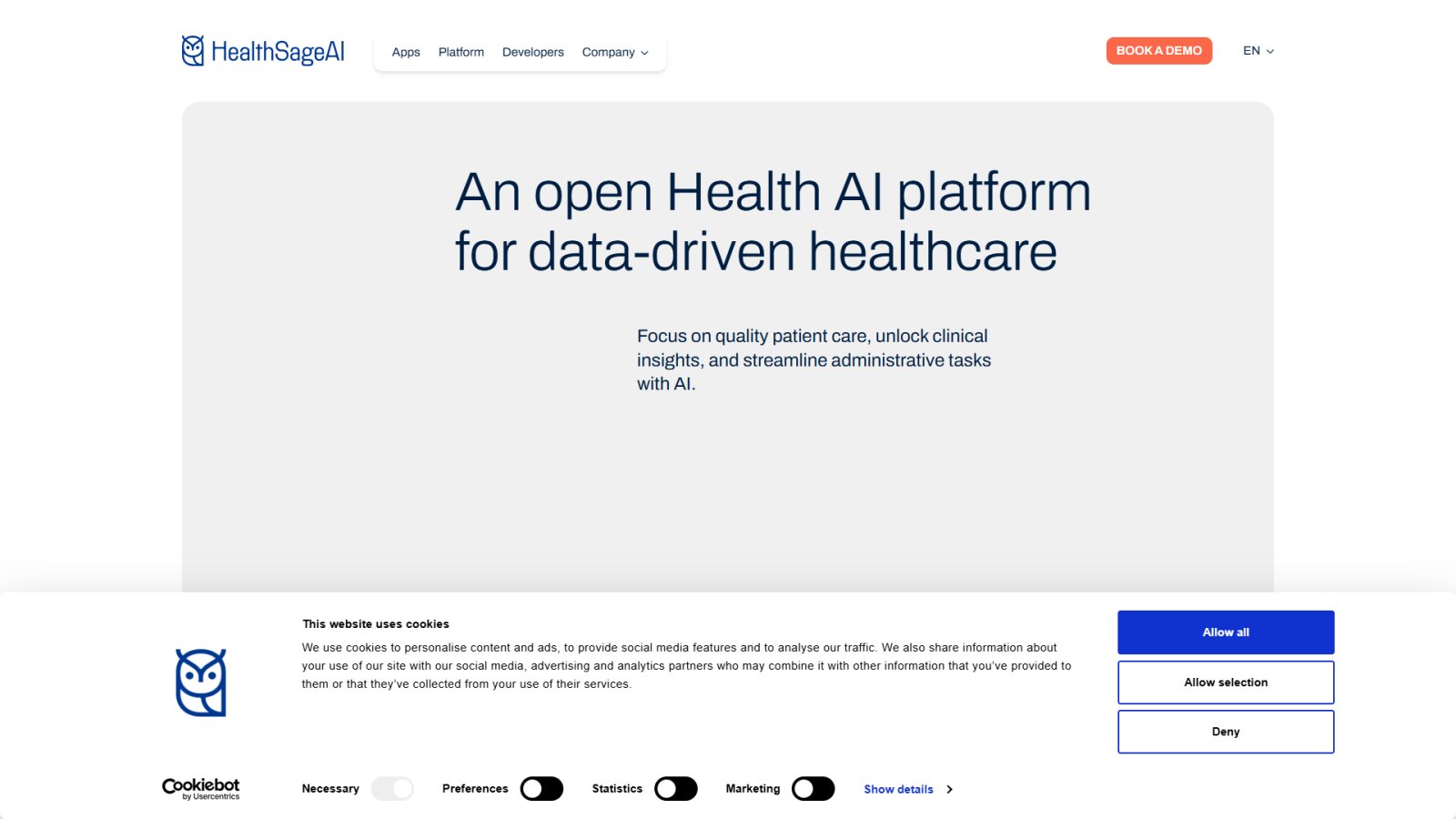 HealthSage AI нейросеть Главная страница