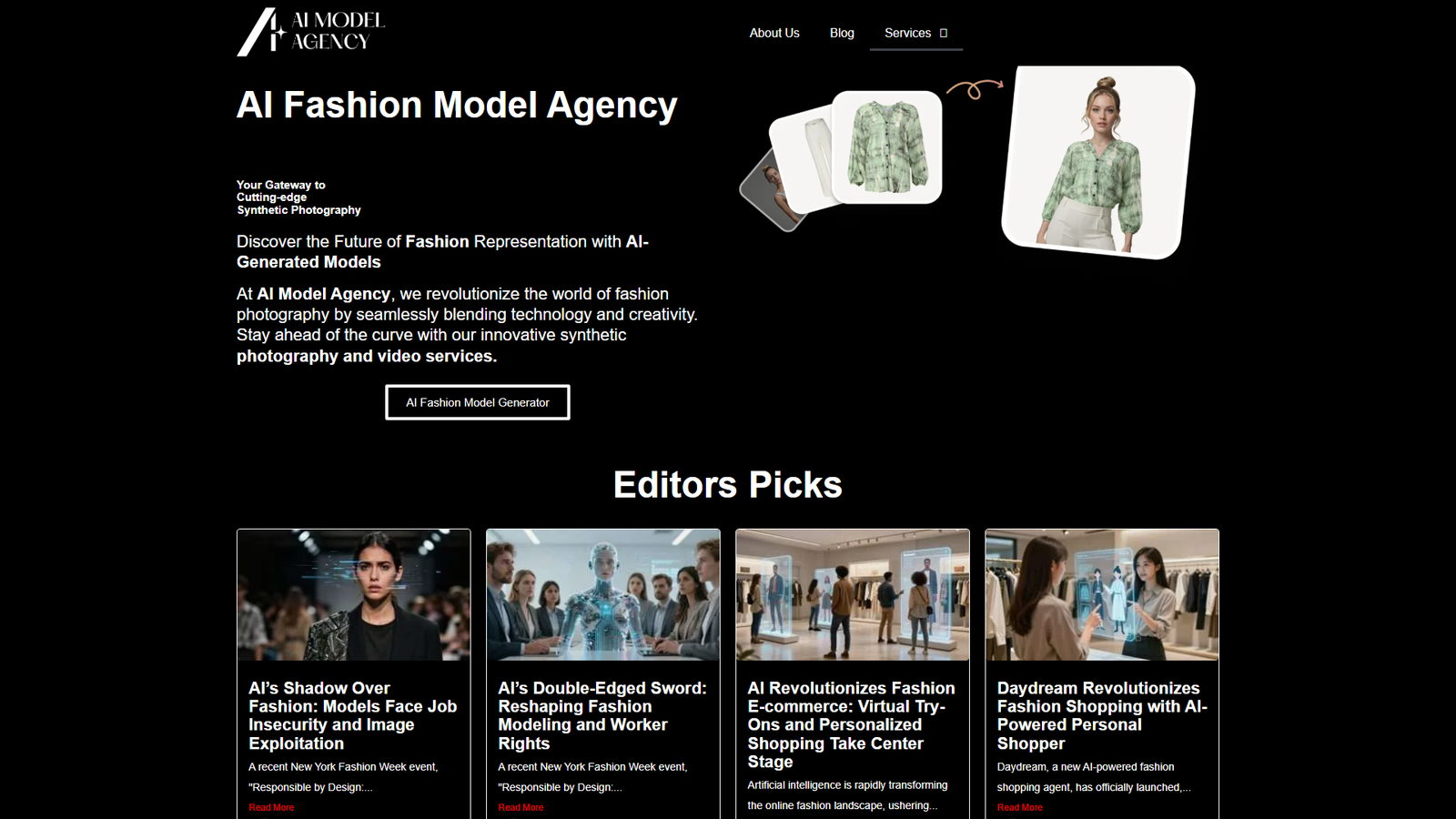 AI Fashion Model Agency — интерфейс нейросети AI Fashion Model Agency — интерфейс нейросети