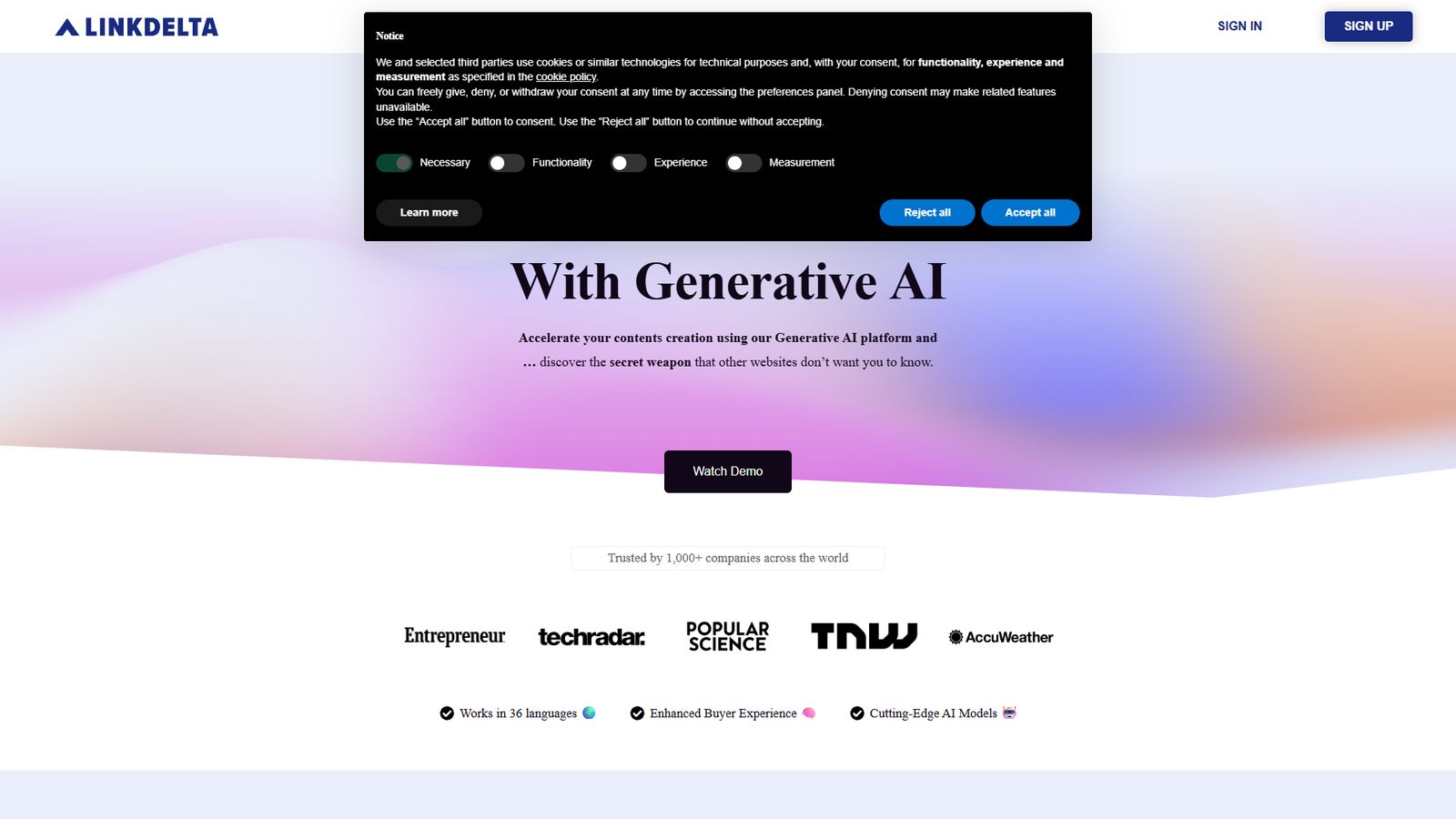 Linkdelta — интерфейс нейросети Linkdelta — интерфейс нейросети