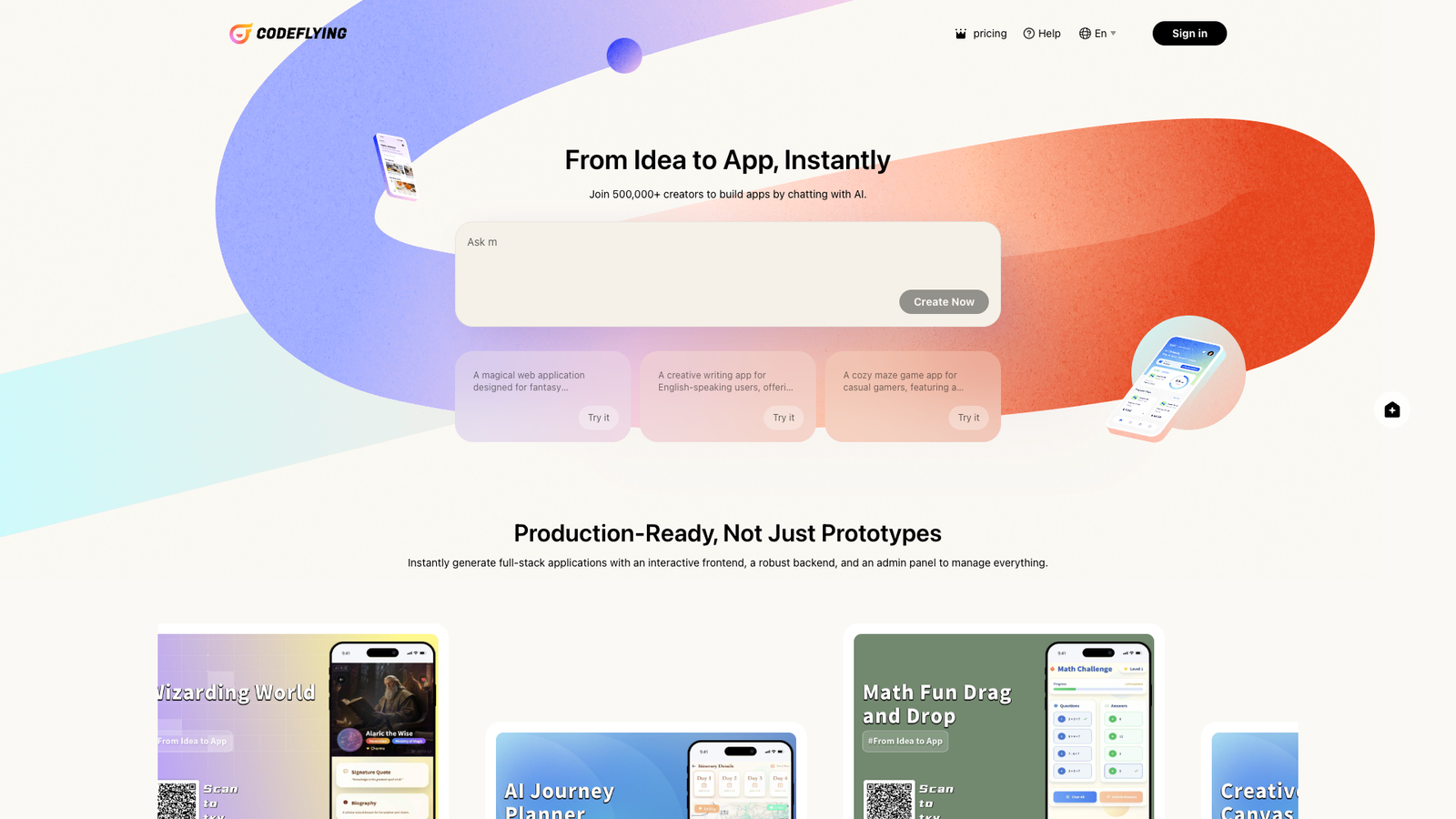 CodeFlying — интерфейс нейросети CodeFlying — интерфейс нейросети