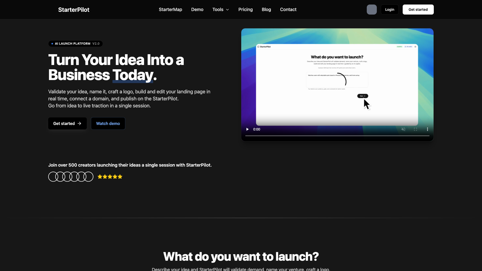StarterPilot — интерфейс нейросети