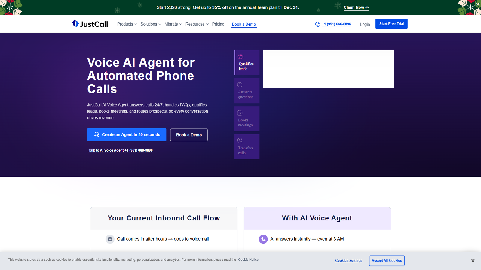 JustCall AI Voice Agent — интерфейс нейросети JustCall AI Voice Agent — интерфейс нейросети