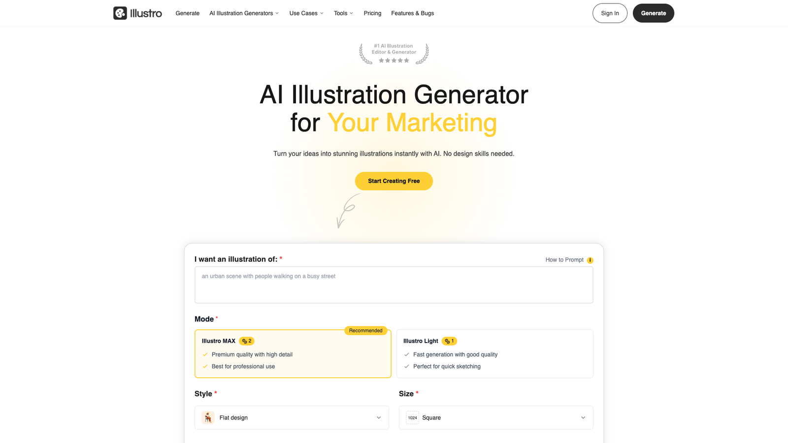 Illustro — интерфейс нейросети Illustro — интерфейс нейросети