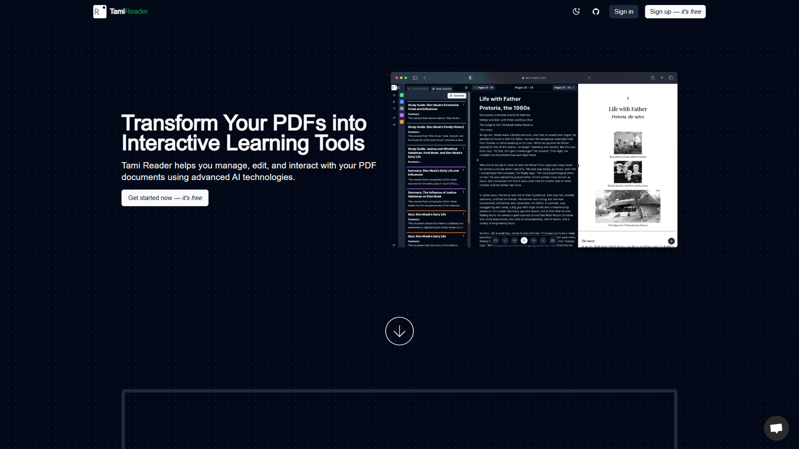 Tami Reader — интерфейс нейросети Tami Reader — интерфейс нейросети