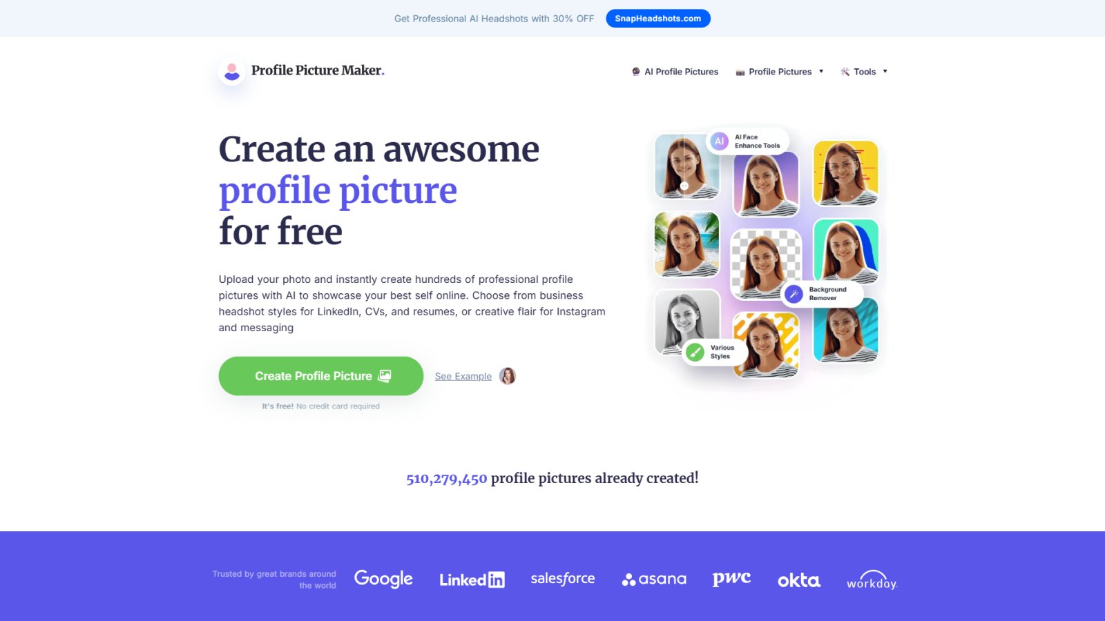Profile Picture Maker нейросеть Главная страница