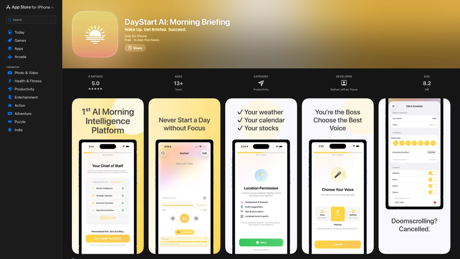 DayStart AI — интерфейс нейросети
