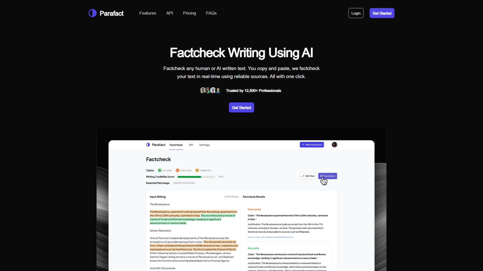 Parafact — интерфейс нейросети Parafact — интерфейс нейросети