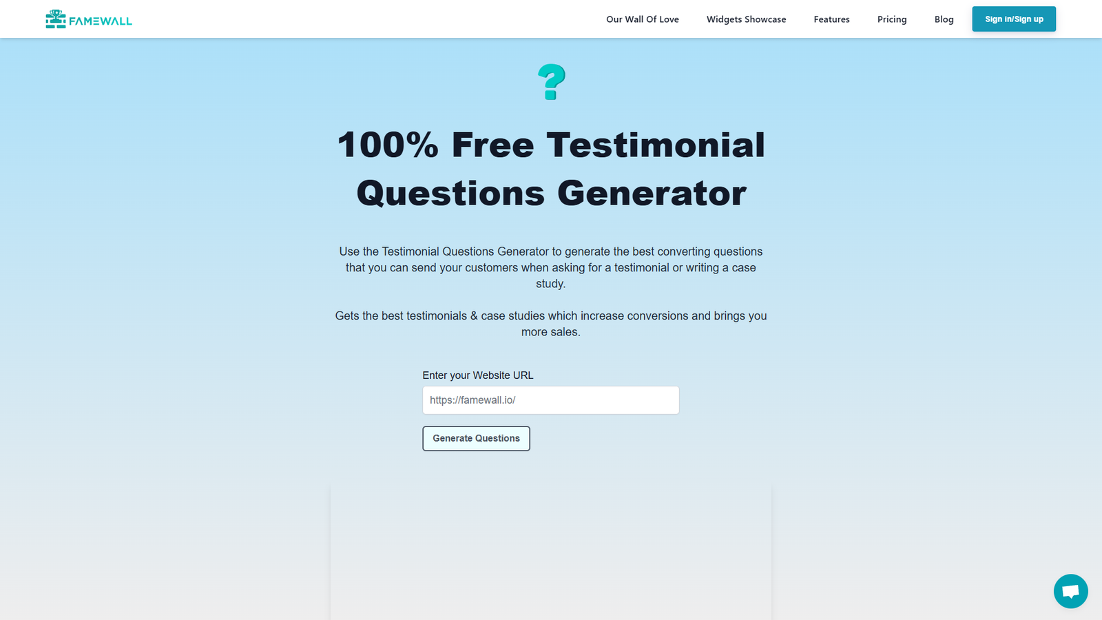 Testimonial Questions Generator — интерфейс нейросети Testimonial Questions Generator — интерфейс нейросети