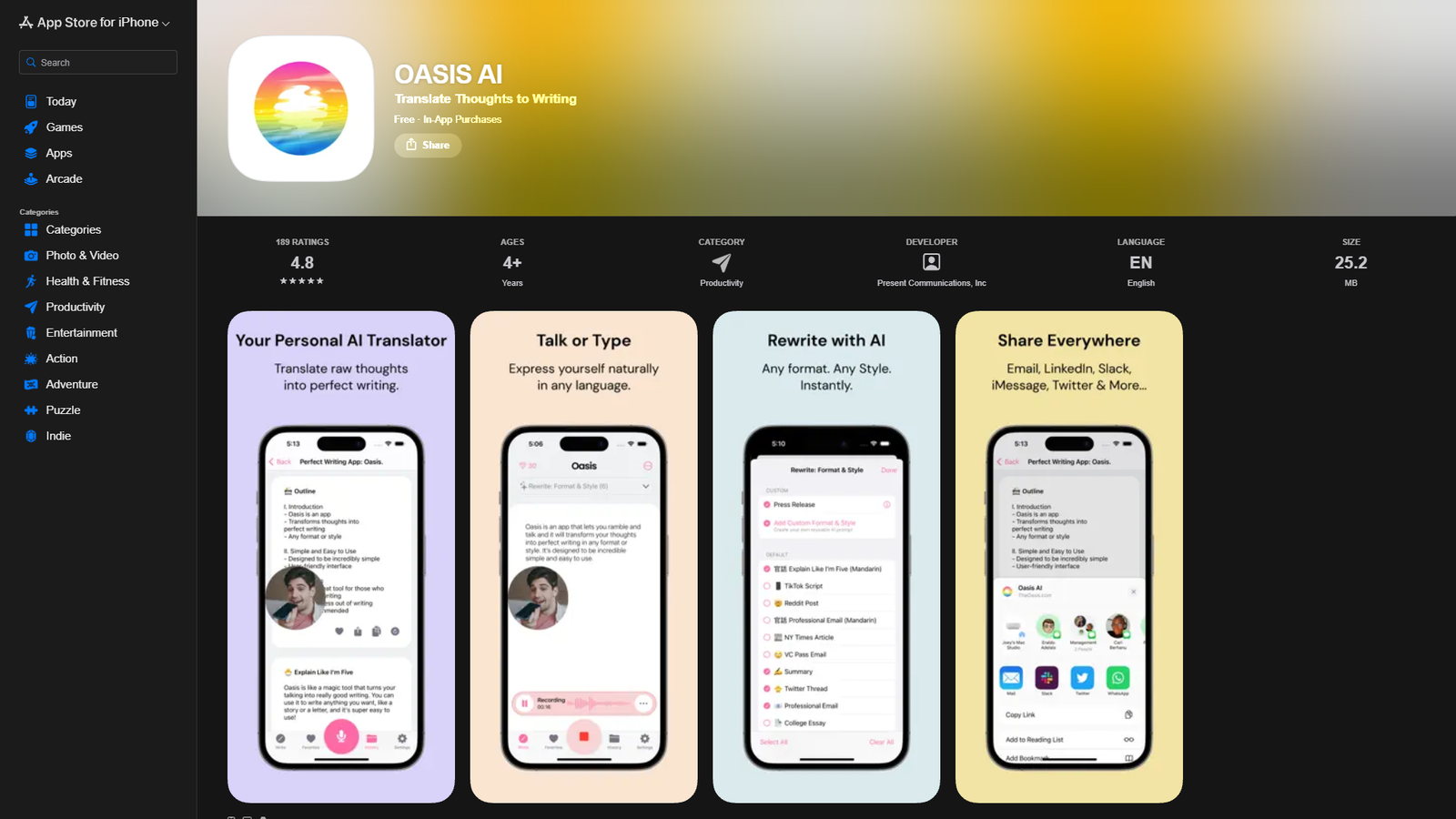 OASIS AI — интерфейс нейросети OASIS AI — интерфейс нейросети