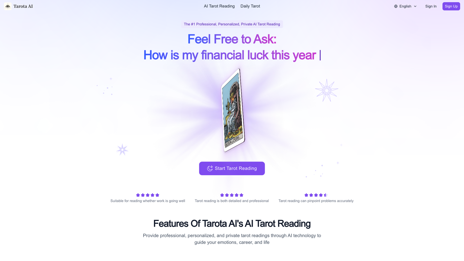 Tarota.ai — интерфейс нейросети