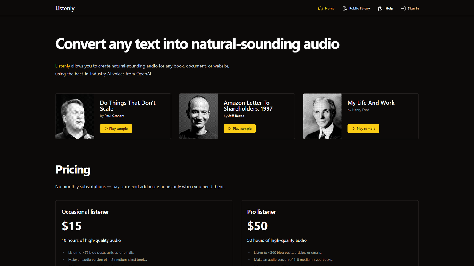 Listenly — интерфейс нейросети Listenly — интерфейс нейросети