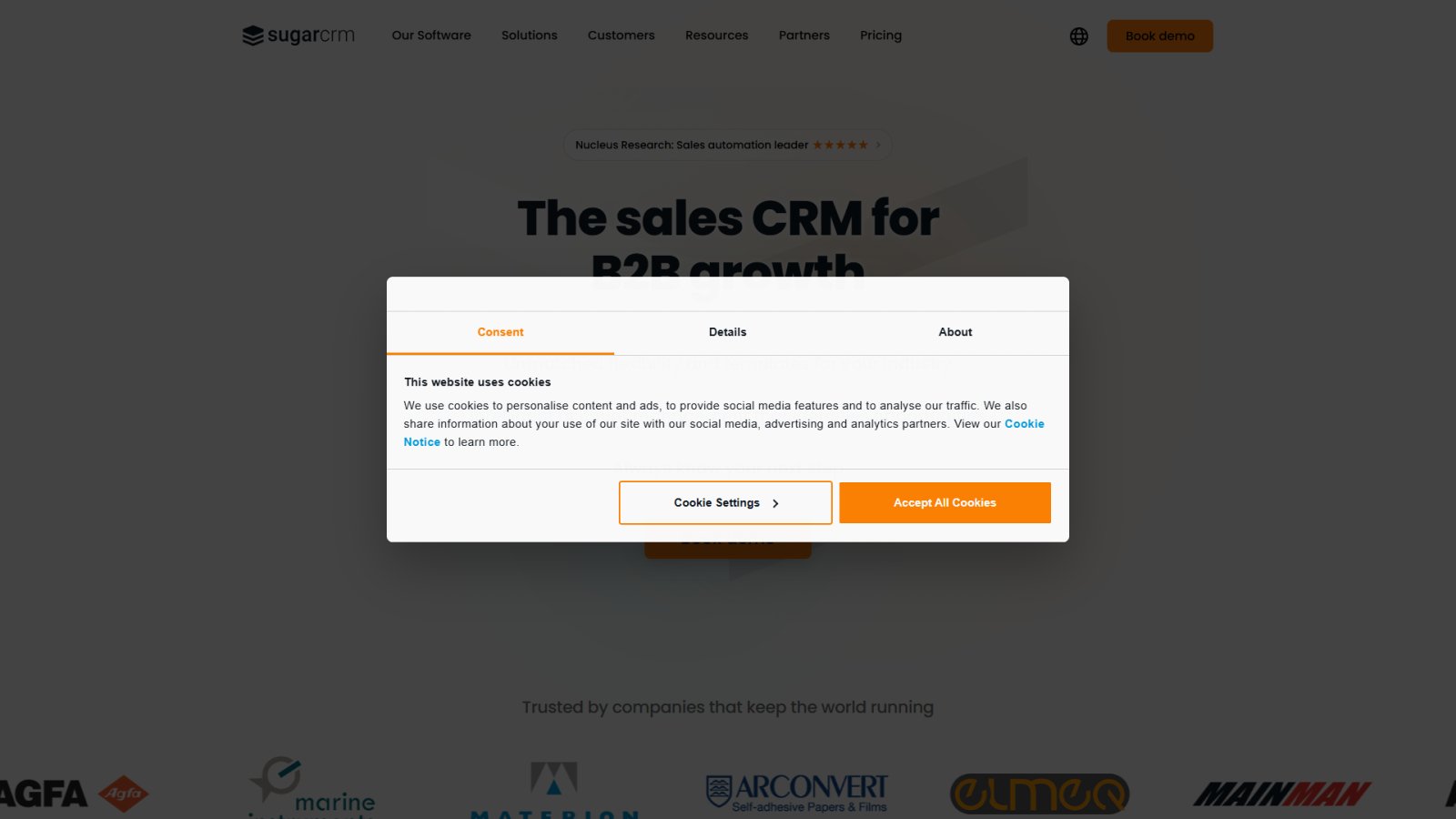 SugarCRM нейросеть Главная страница