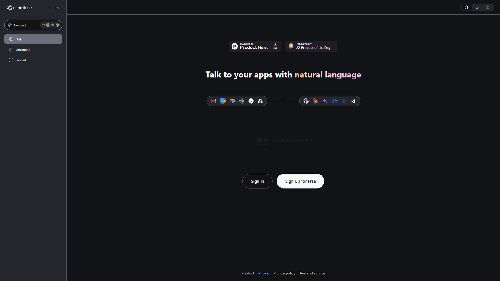 Centrifuse AI — интерфейс нейросети Centrifuse AI — интерфейс нейросети