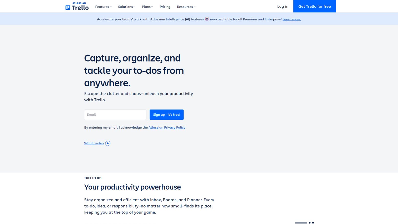 Trello нейросеть Главная страница