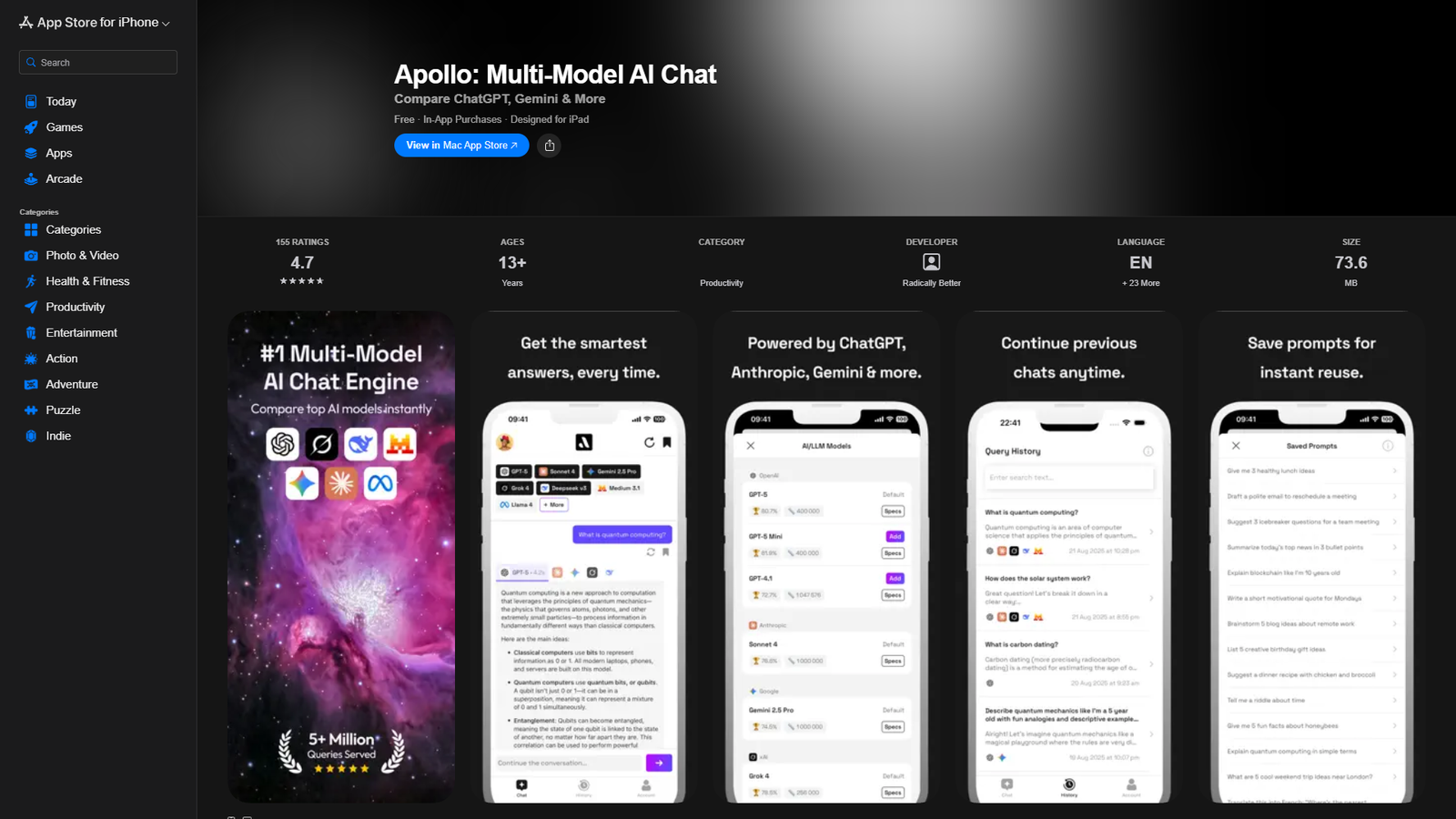 Apollo Multi-Model AI Chat — интерфейс нейросети Apollo Multi-Model AI Chat — интерфейс нейросети