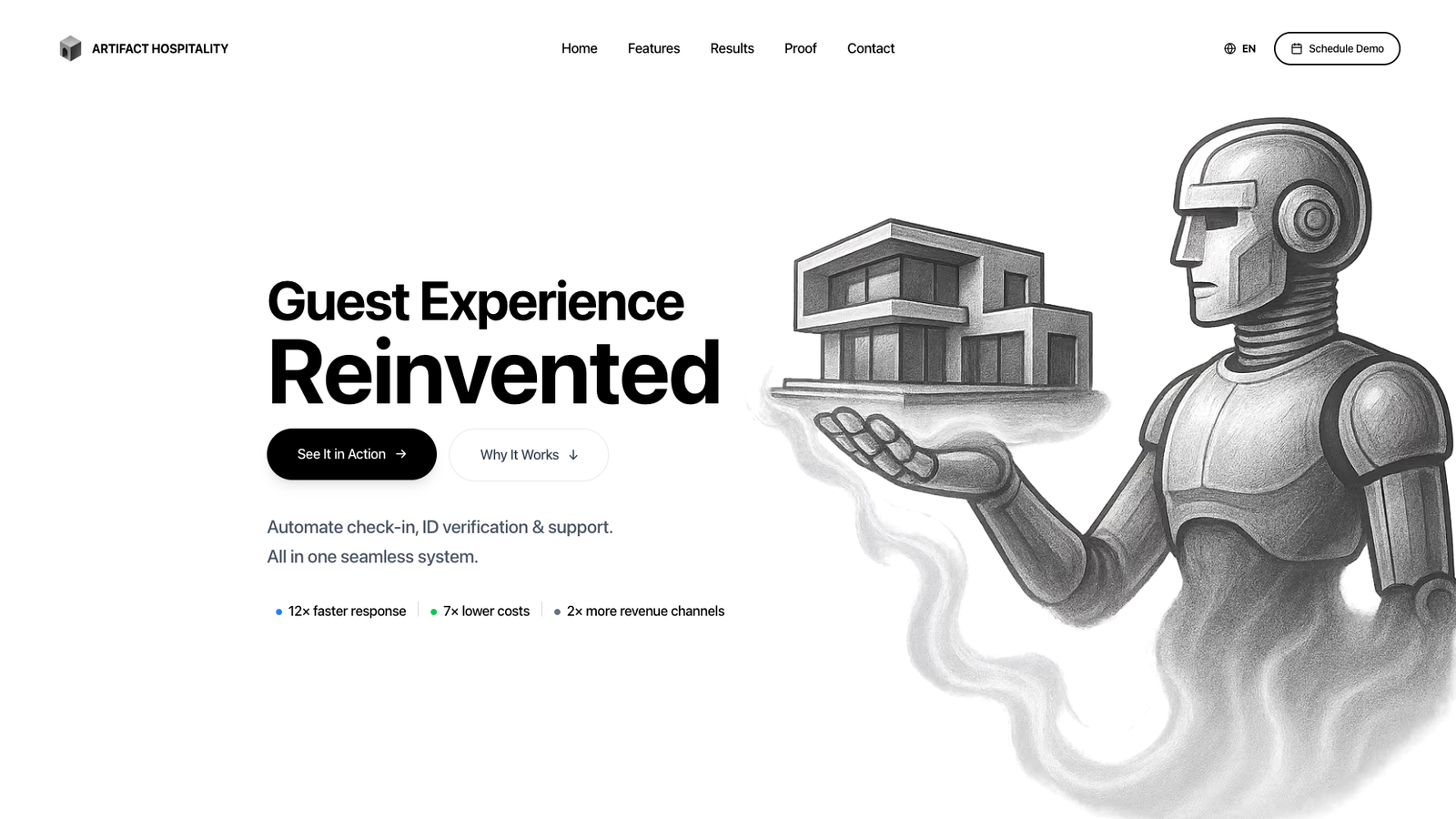 Artifact Hospitality — интерфейс нейросети Artifact Hospitality — интерфейс нейросети