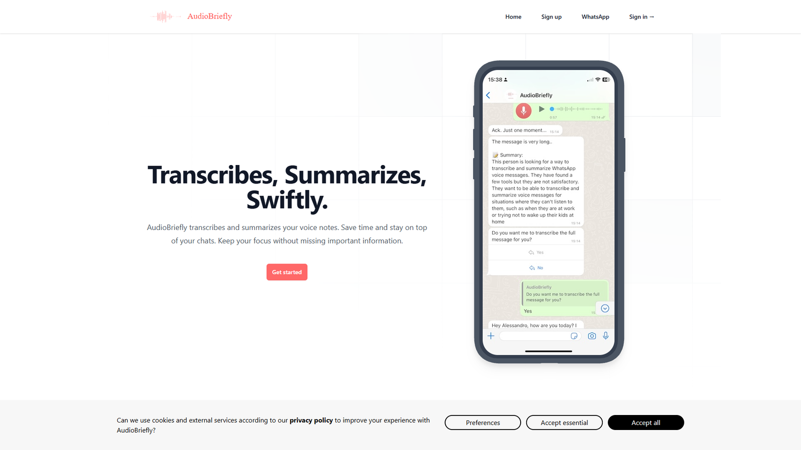 AudioBriefly — интерфейс нейросети AudioBriefly — интерфейс нейросети