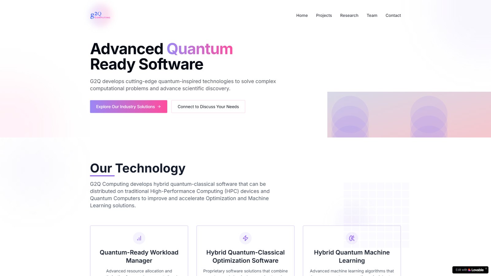 G2Q Computing нейросеть Главная страница