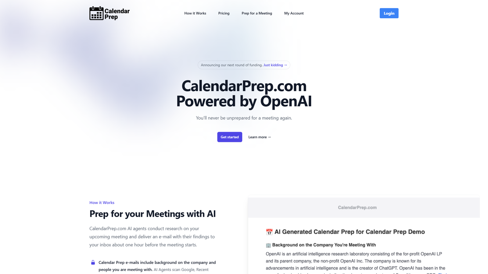 CalendarPrep — интерфейс нейросети CalendarPrep — интерфейс нейросети
