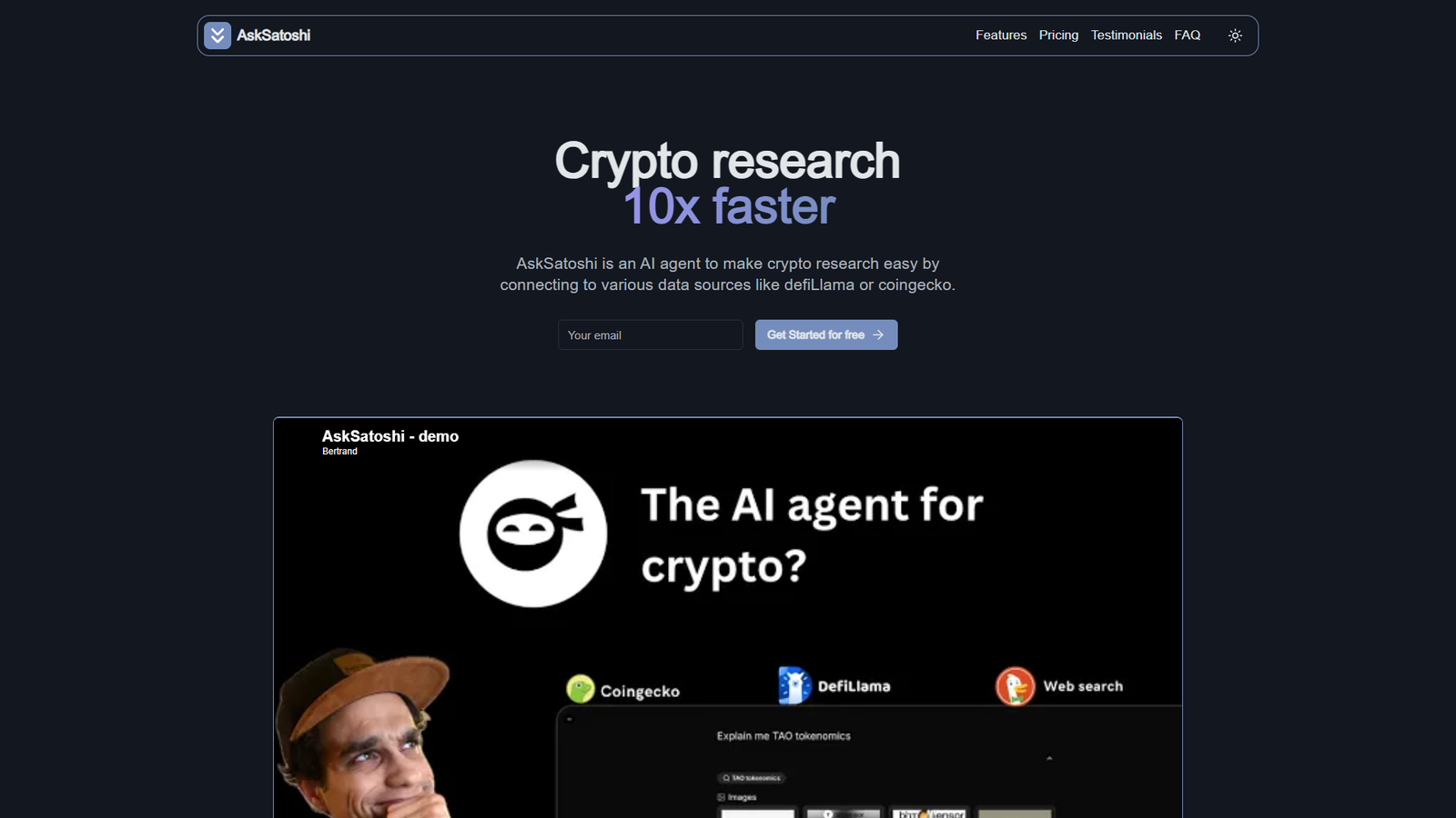 AskSatoshi — интерфейс нейросети AskSatoshi — интерфейс нейросети
