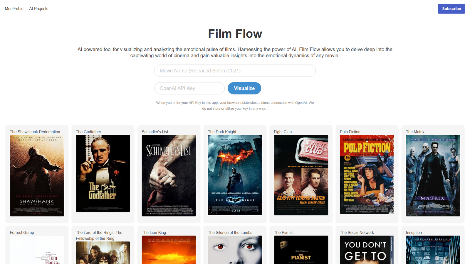 Film Flow — интерфейс нейросети Film Flow — интерфейс нейросети