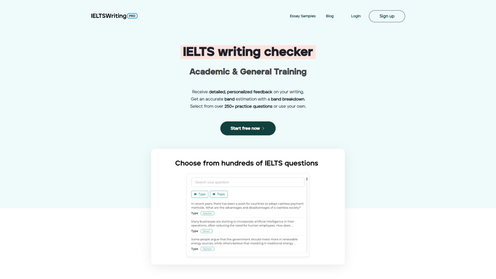IELTSWritingPro нейросеть Главная страница