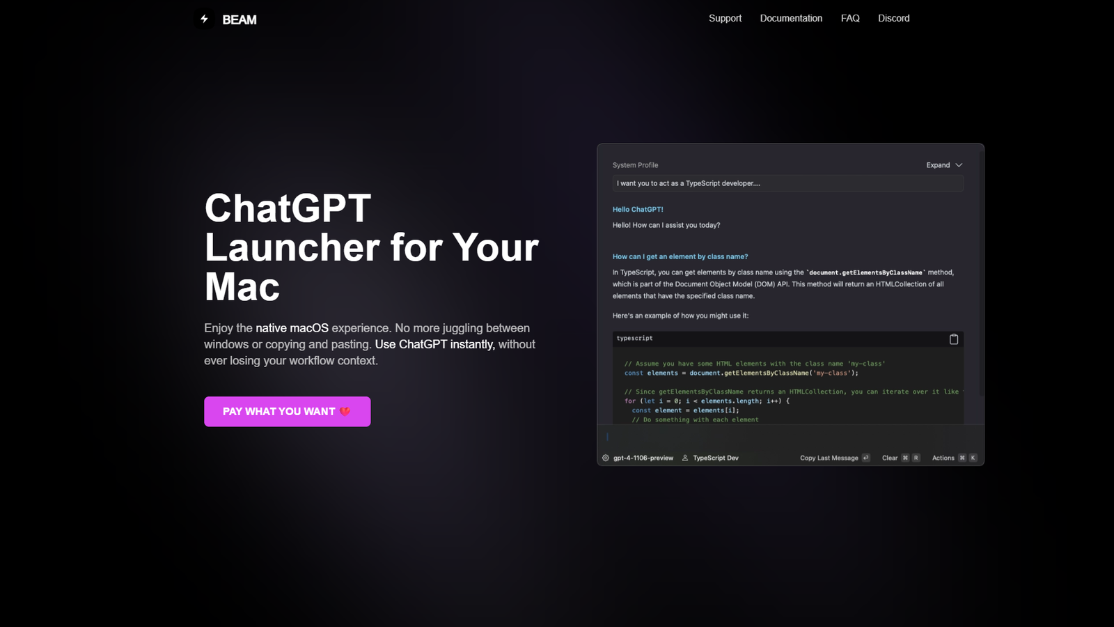 Beam — ChatGPT лаунчер для macOS — интерфейс нейросети Beam — ChatGPT лаунчер для macOS — интерфейс нейросети