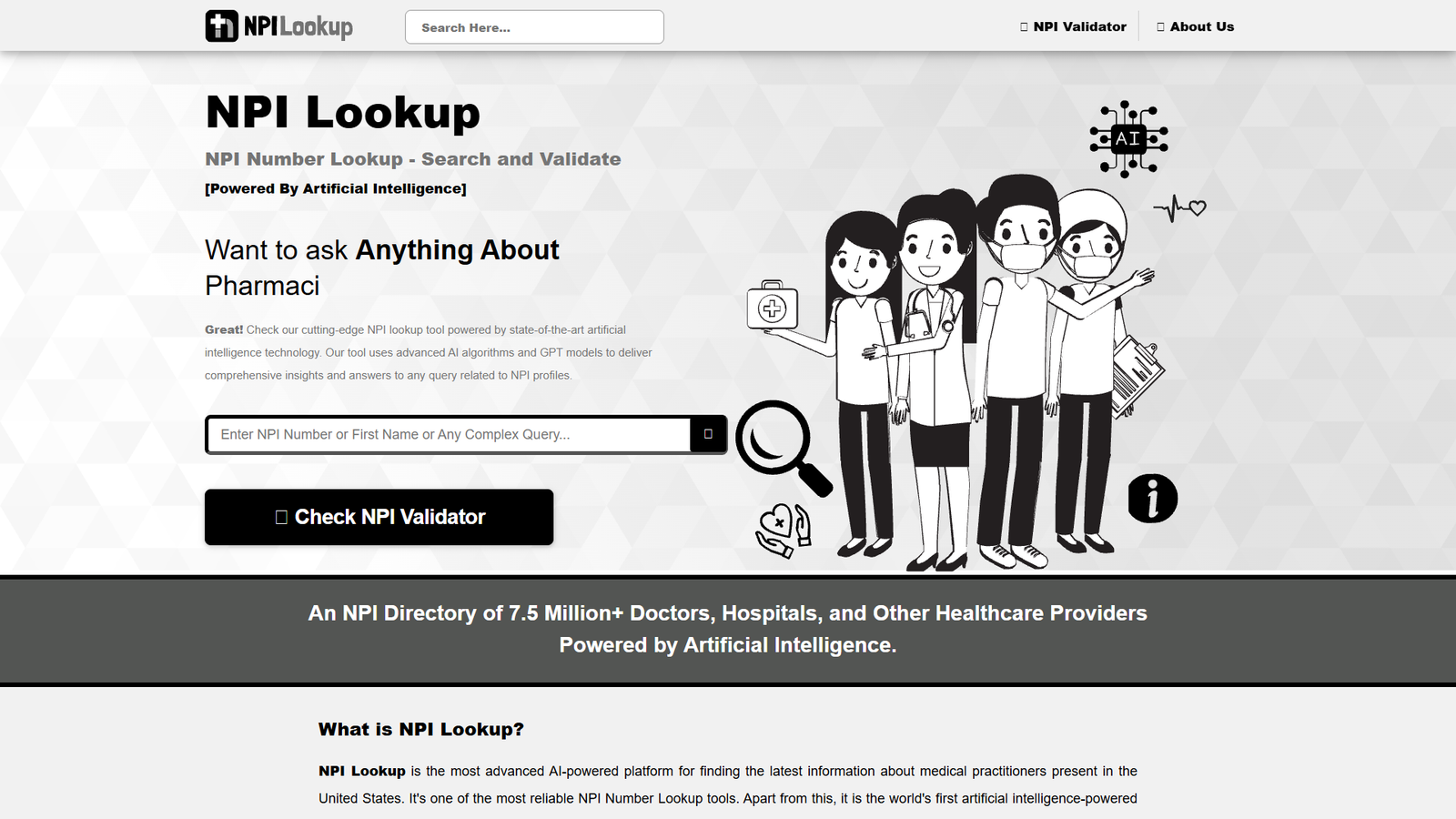 NPI Lookup — интерфейс нейросети NPI Lookup — интерфейс нейросети
