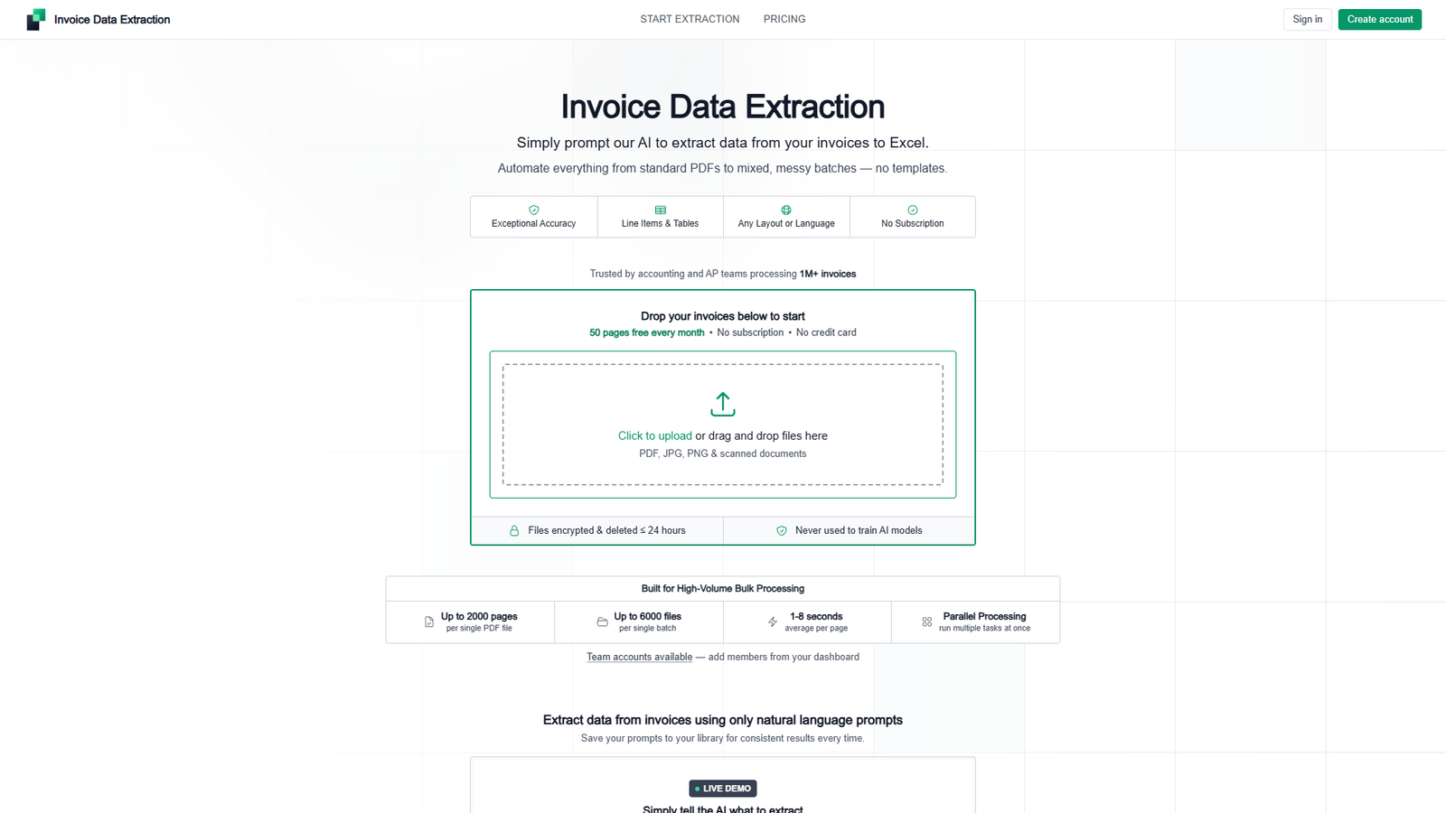 Invoice Data Extraction AI — интерфейс нейросети Invoice Data Extraction AI — интерфейс нейросети
