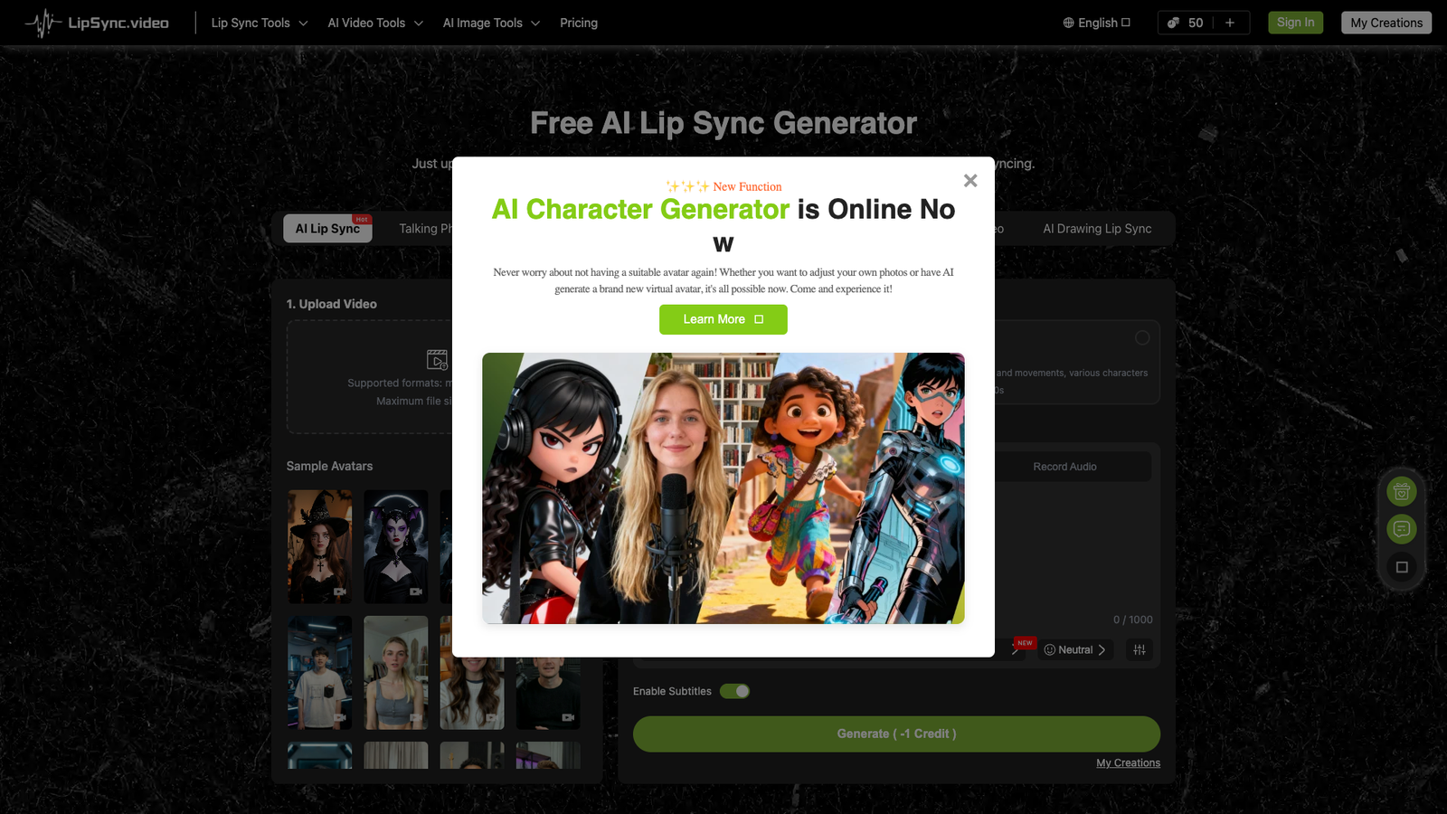 LipSync — интерфейс нейросети LipSync — интерфейс нейросети