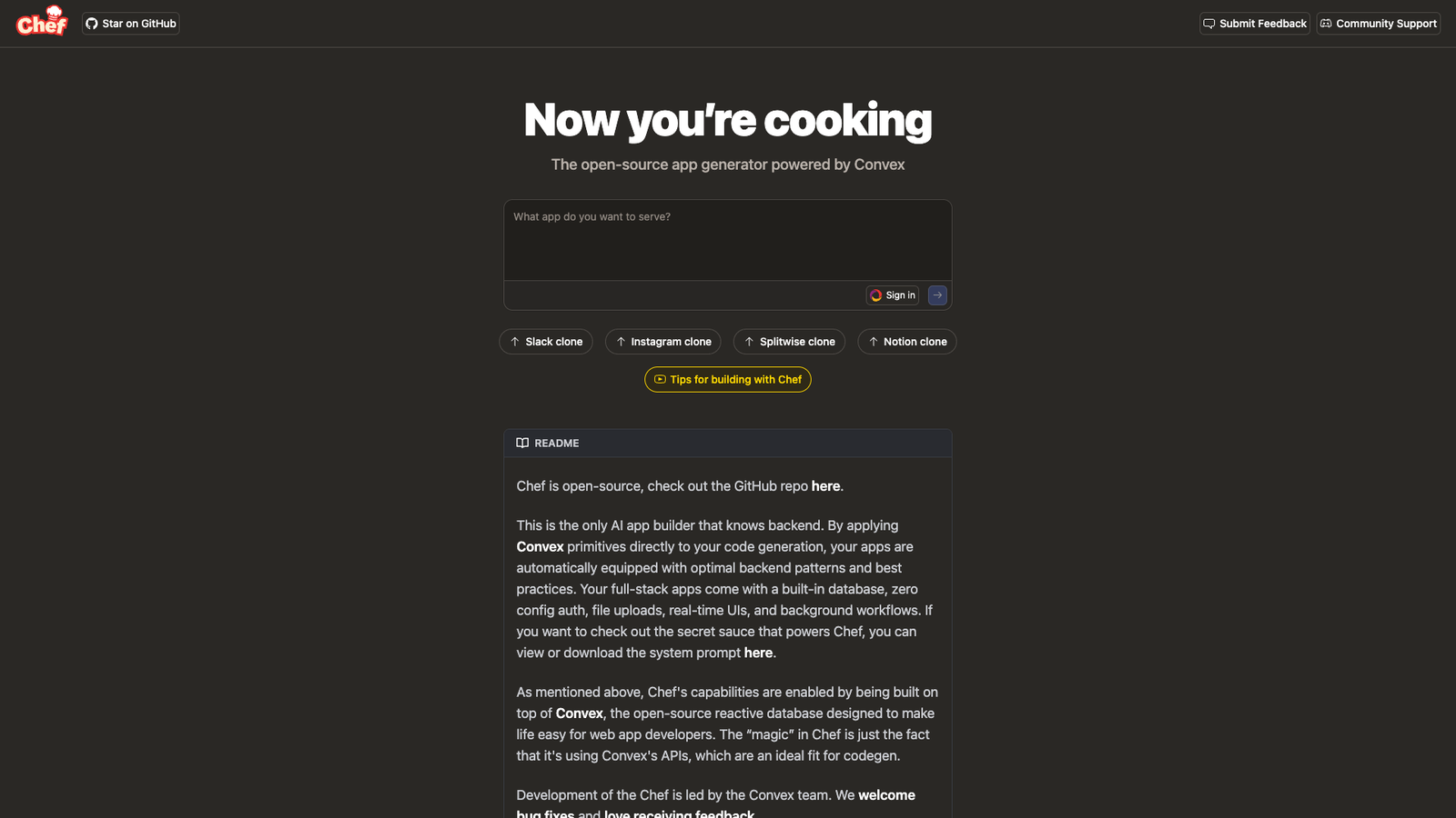 Chef by Convex — интерфейс нейросети Chef by Convex — интерфейс нейросети