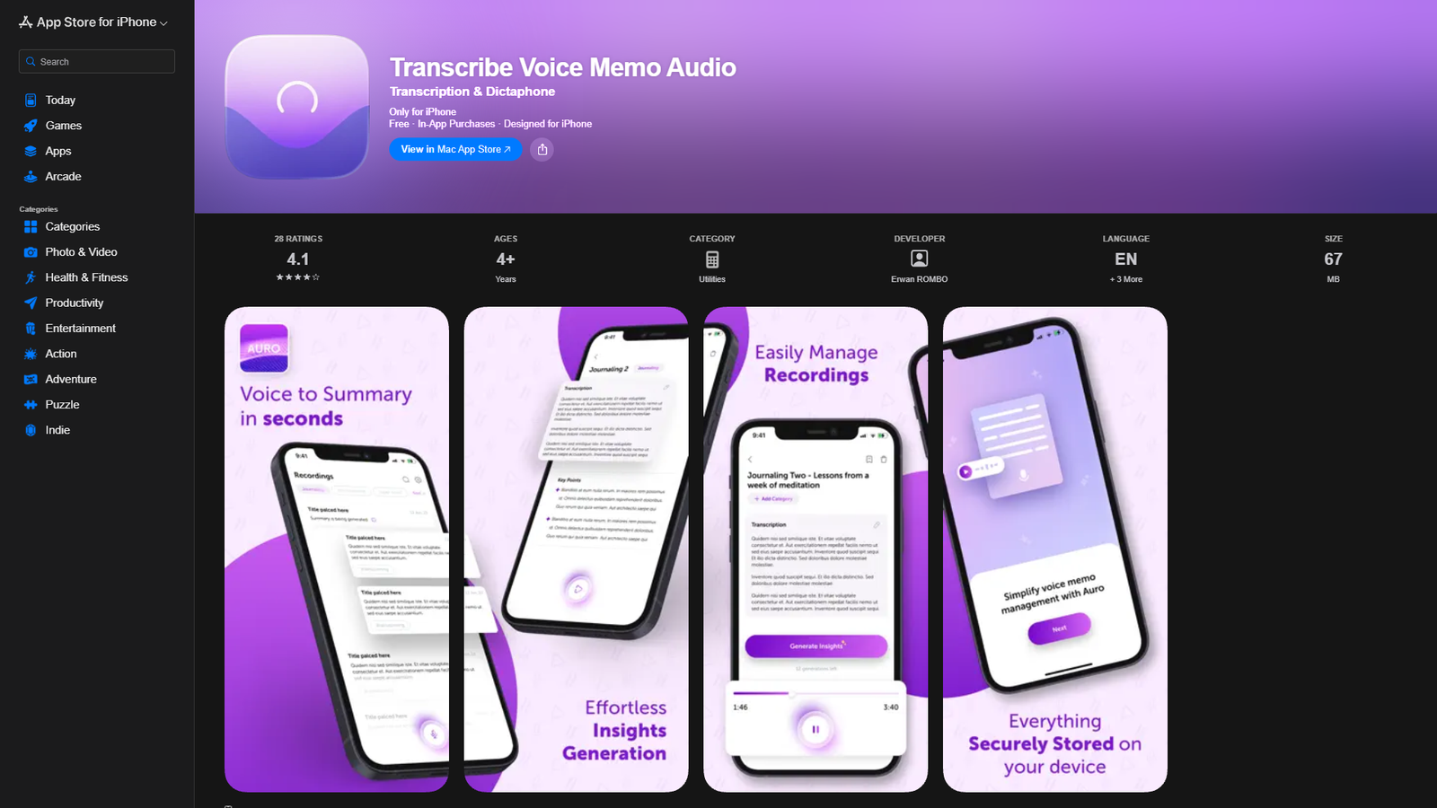 Auro Transcribe Voice Memo Audio — интерфейс нейросети Auro Transcribe Voice Memo Audio — интерфейс нейросети